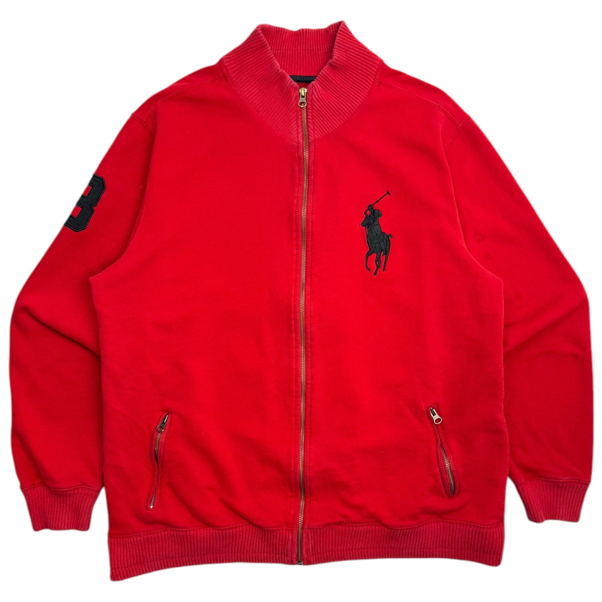 Vintage Polo Ralph Lauren Big Pony Zip Sweater Red