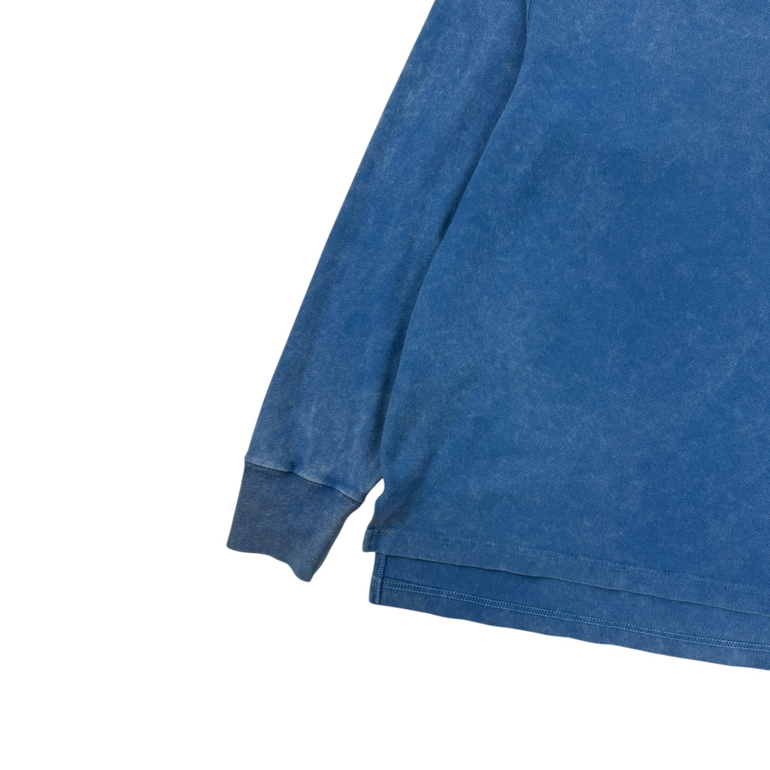 Cav Empt Bleached Rib Long Sleeve Polo Blue