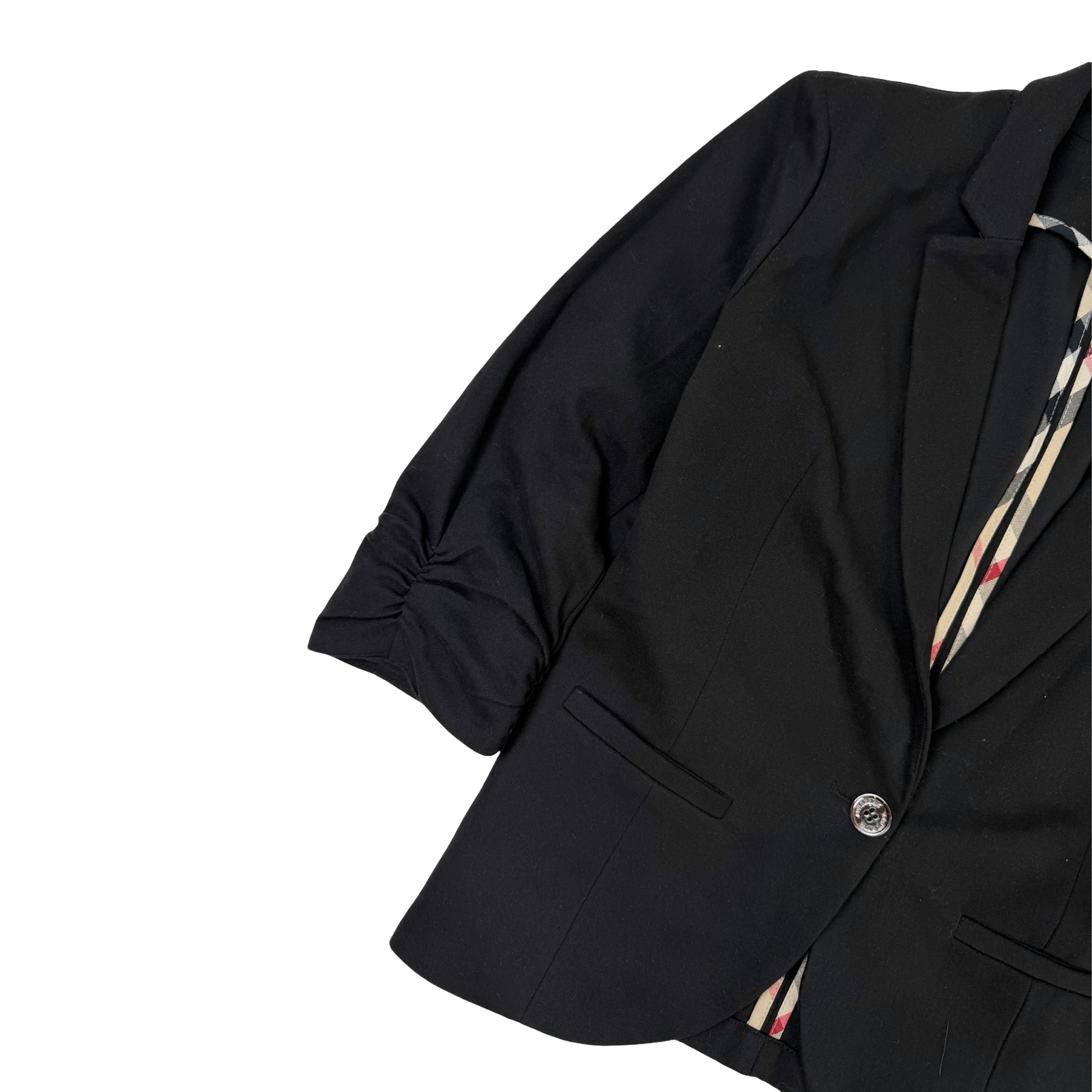(W) Vintage Burberry Blazer Black