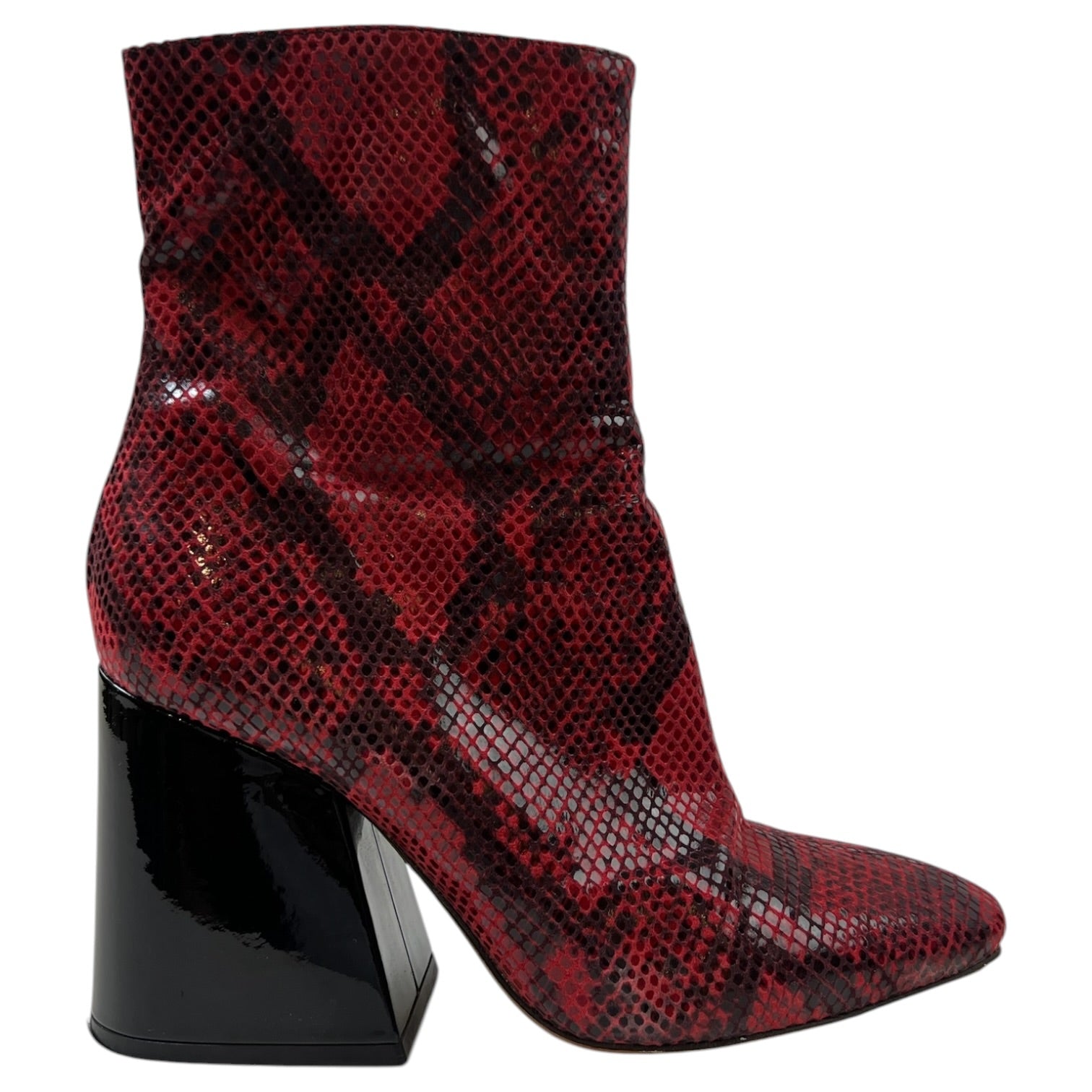 (W) Maison Margiela Ankle Boots Red Snakeskin