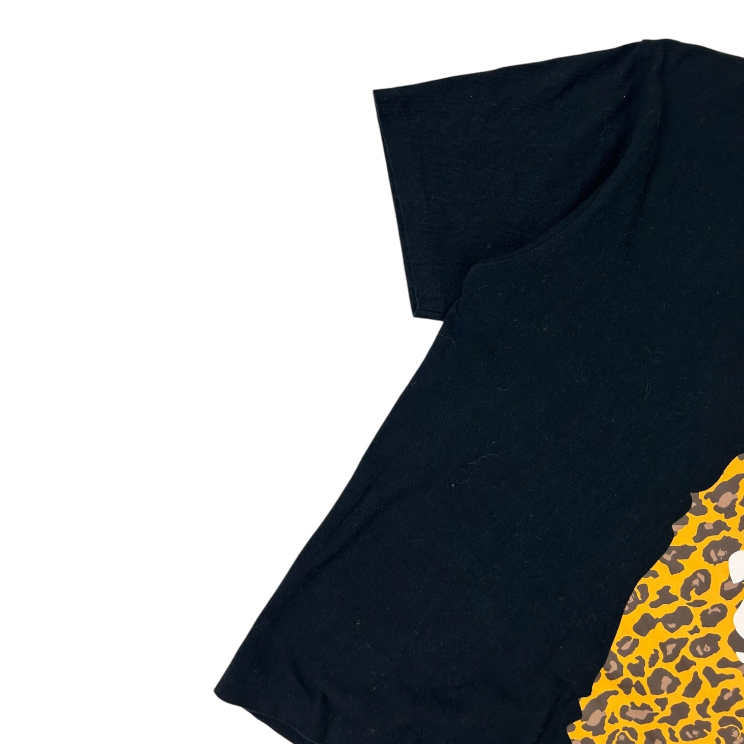 Bape Wild Leopard Pattern Side Big Ape T-Shirt Black