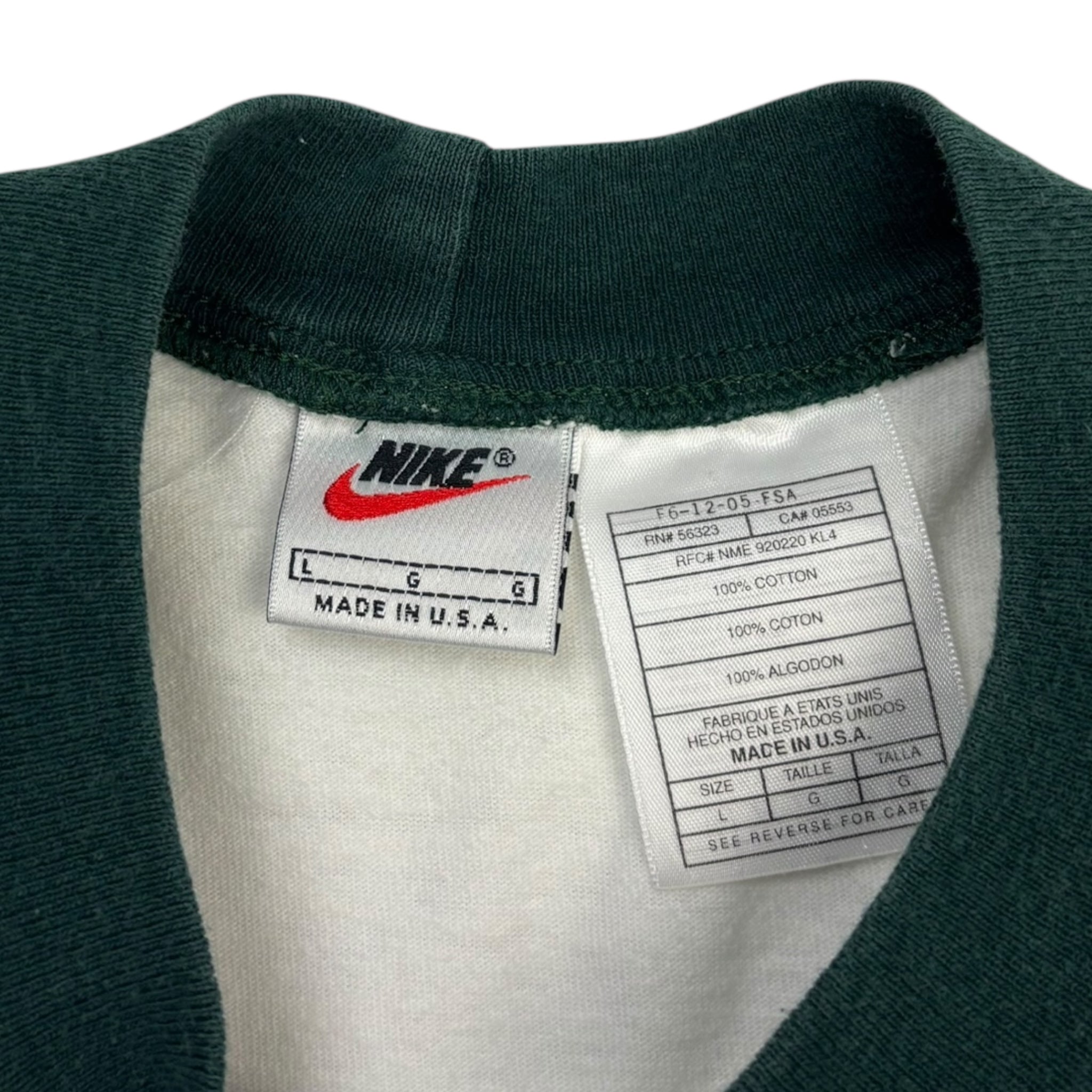 Vintage Nike Raglan Shirt Green/White