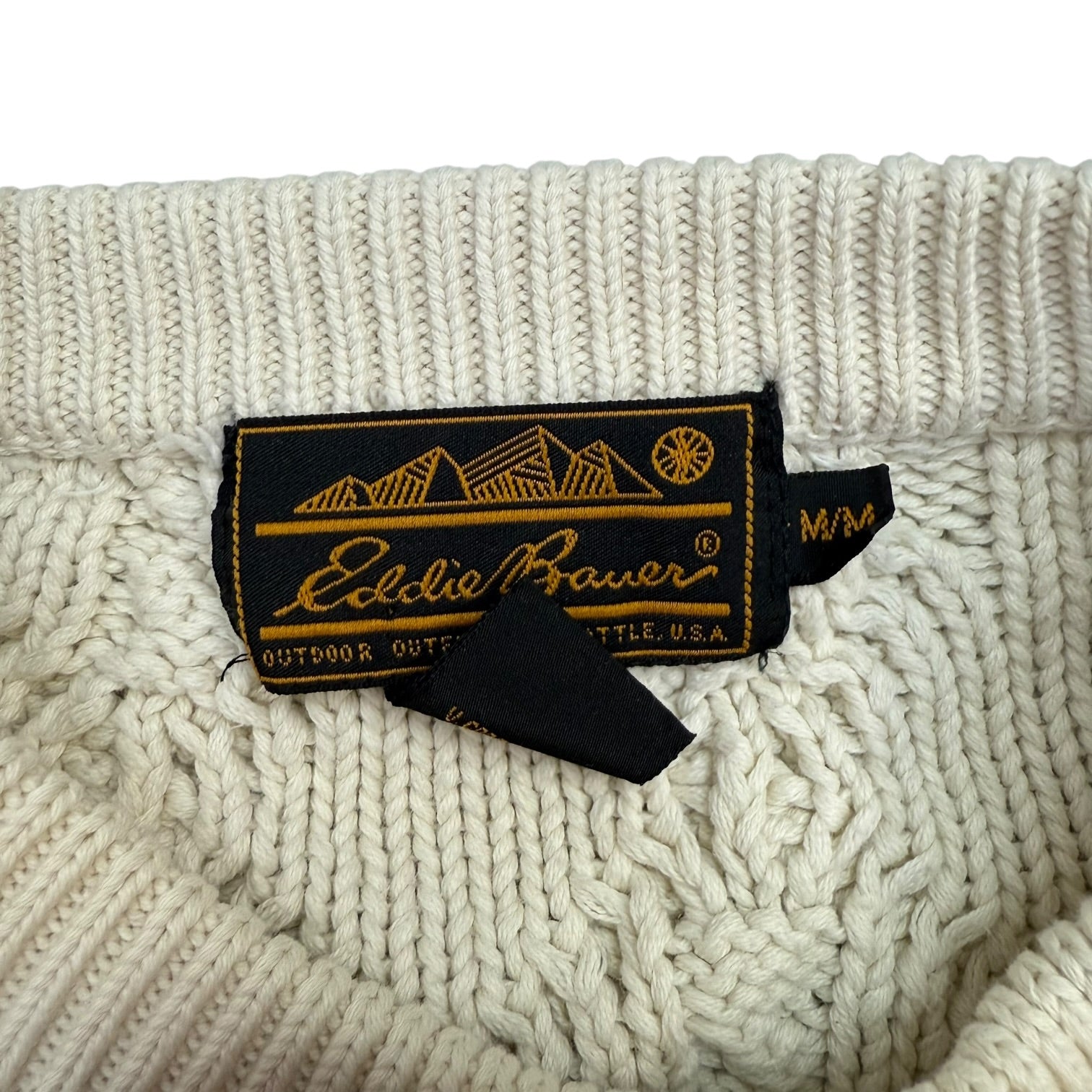 Vintage Eddie Bauer Cable Knit Sweater White