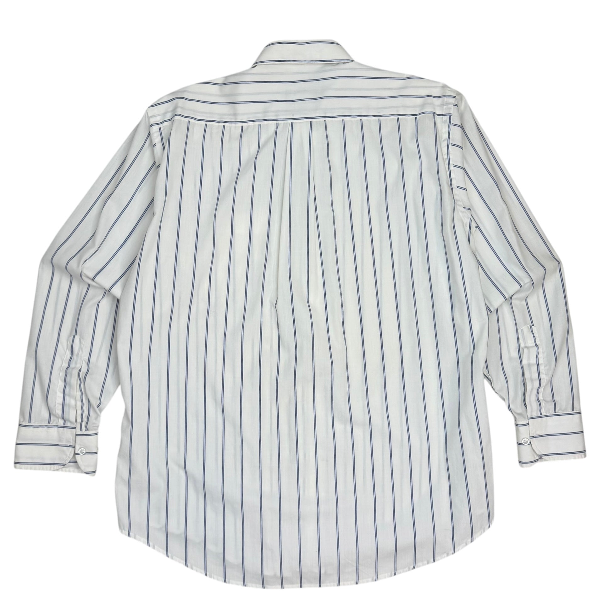 Vintage Christian Dior Vertical Stripe Button Up White