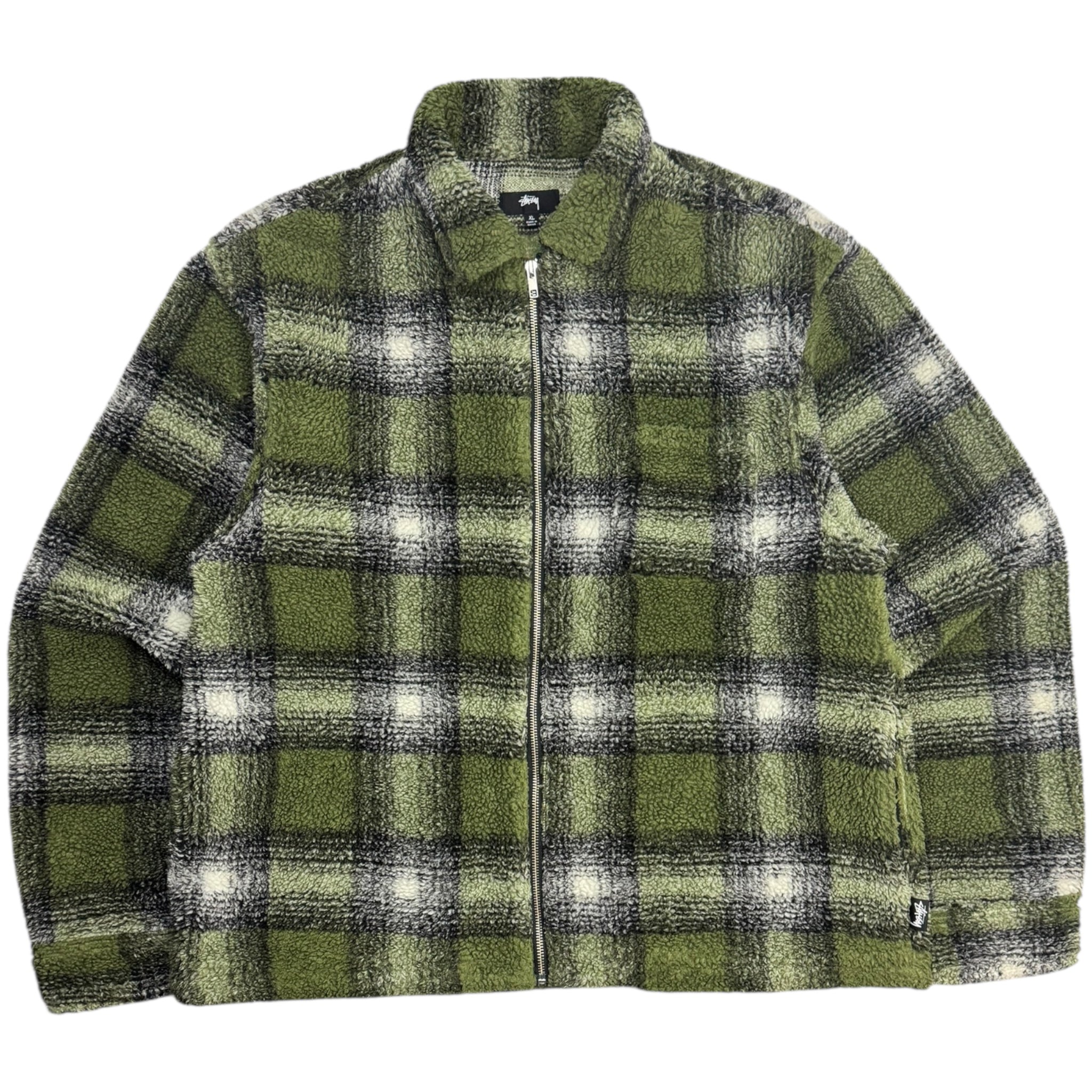 Stussy Shadow Plaid Sherpa Zip