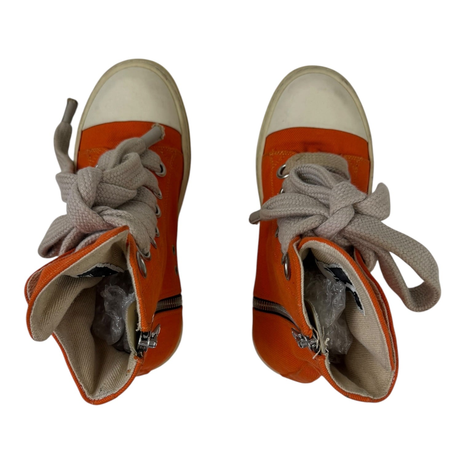 Rick Owens DRKSHDW Jumbo Lace High-Top Sneakers Orange (Used)