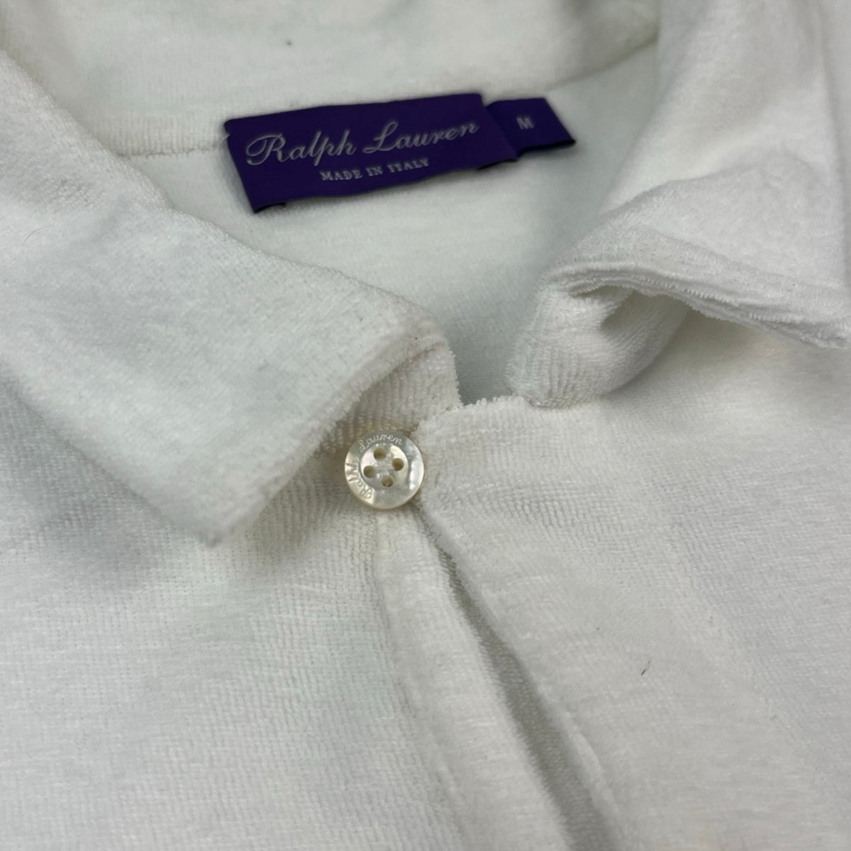Ralph Lauren Purple Label Terry Polo Shirt White