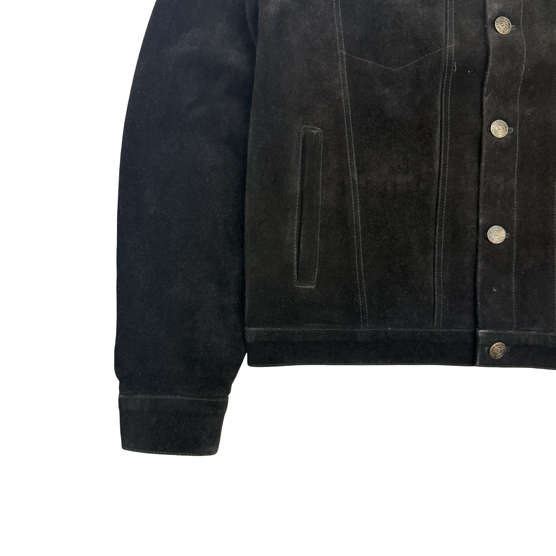 Stussy Suede Trucker Jacket Black