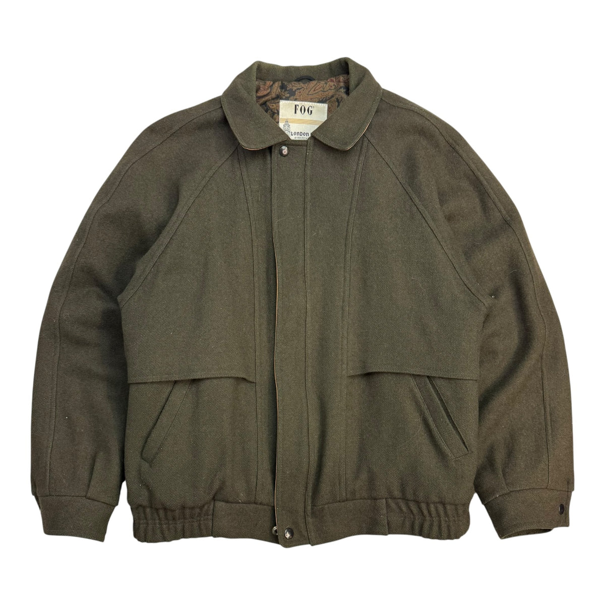 Vintage London Fog Wool Bomber Jacket Green