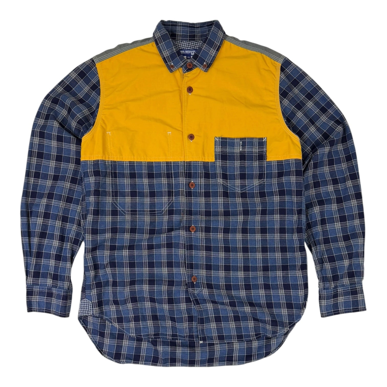 Comme des Garçons Junya Watanabe Man Patchwork Button-Up Blue/Yellow