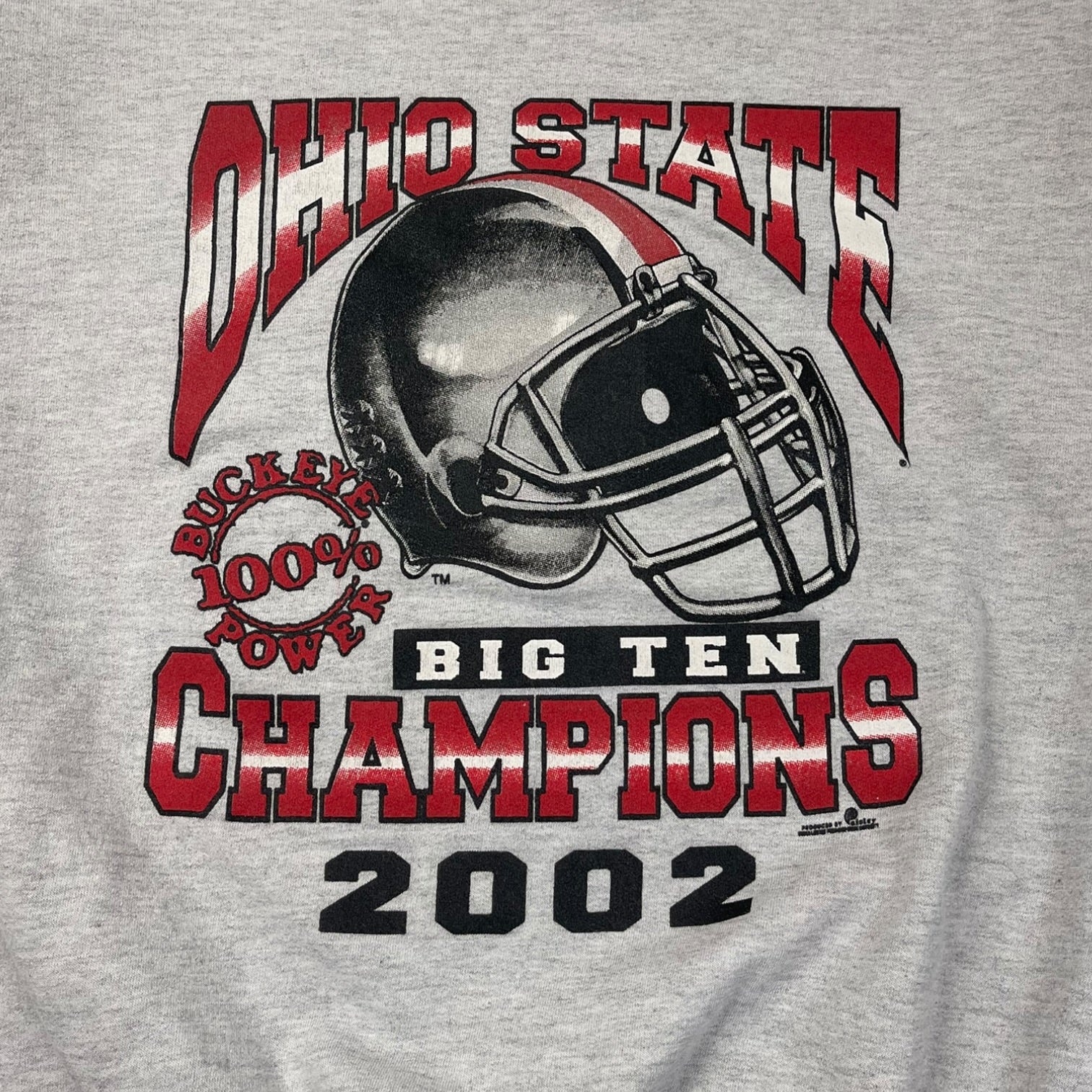 2002 Ohio State Buckeyes Big Ten Champions Crewneck Sweatshirt Grey