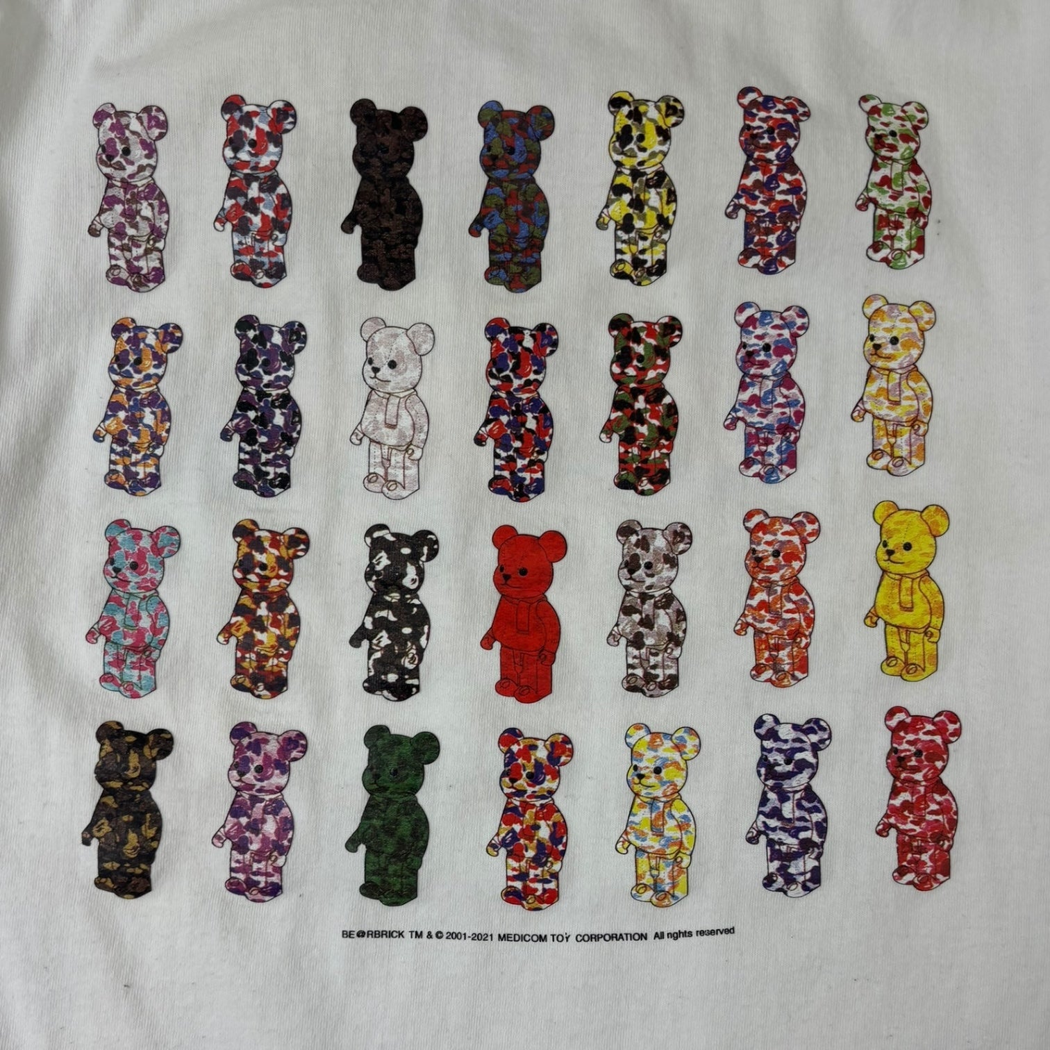 BAPE x Medicom FW21 Toy Camo Bear T-Shirt White