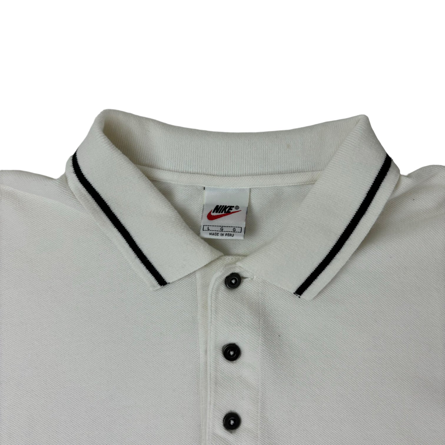 Vintage Nike Long Sleeve Polo White