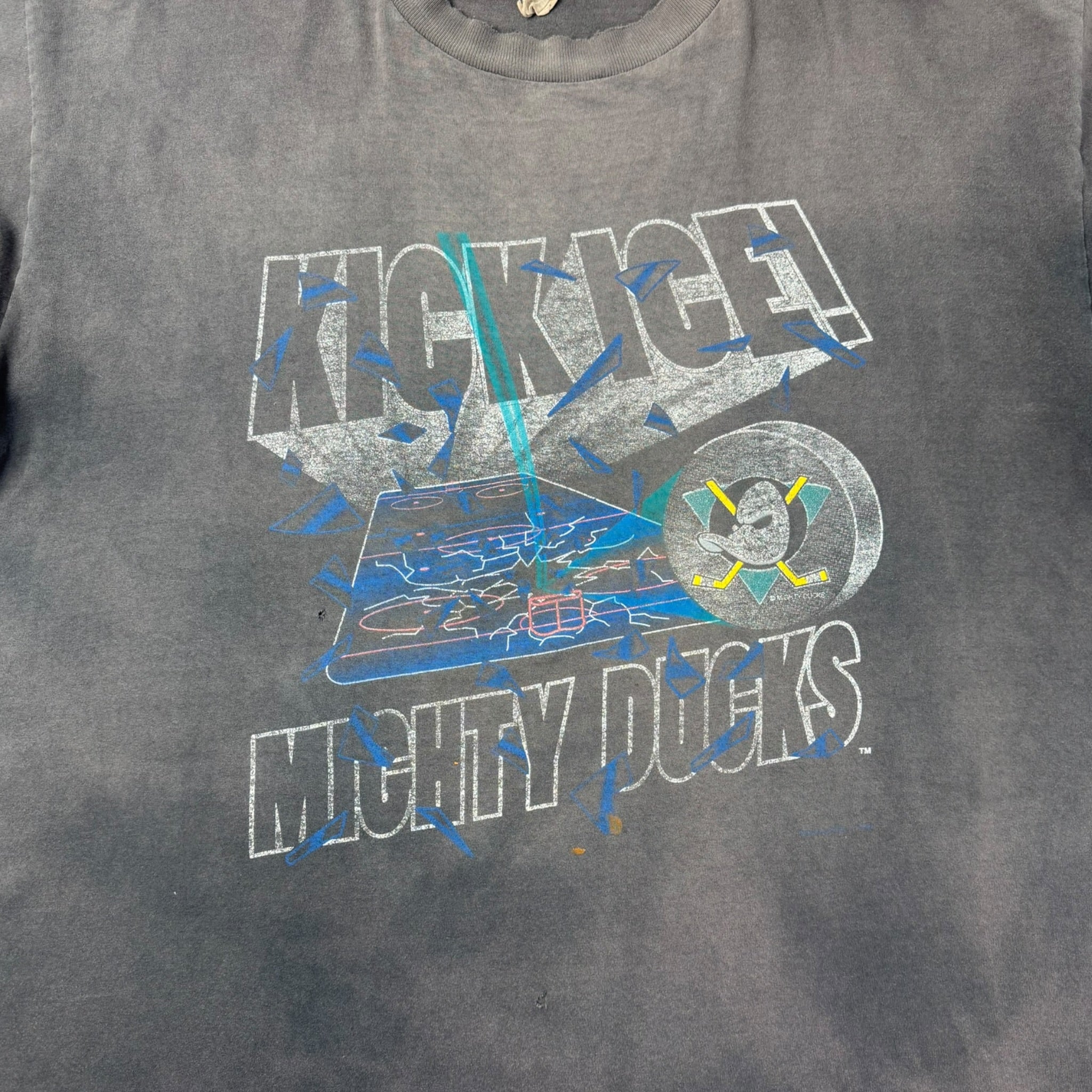 Vintage Anaheim Mighty Ducks “Kick Ice” T-Shirt Faded