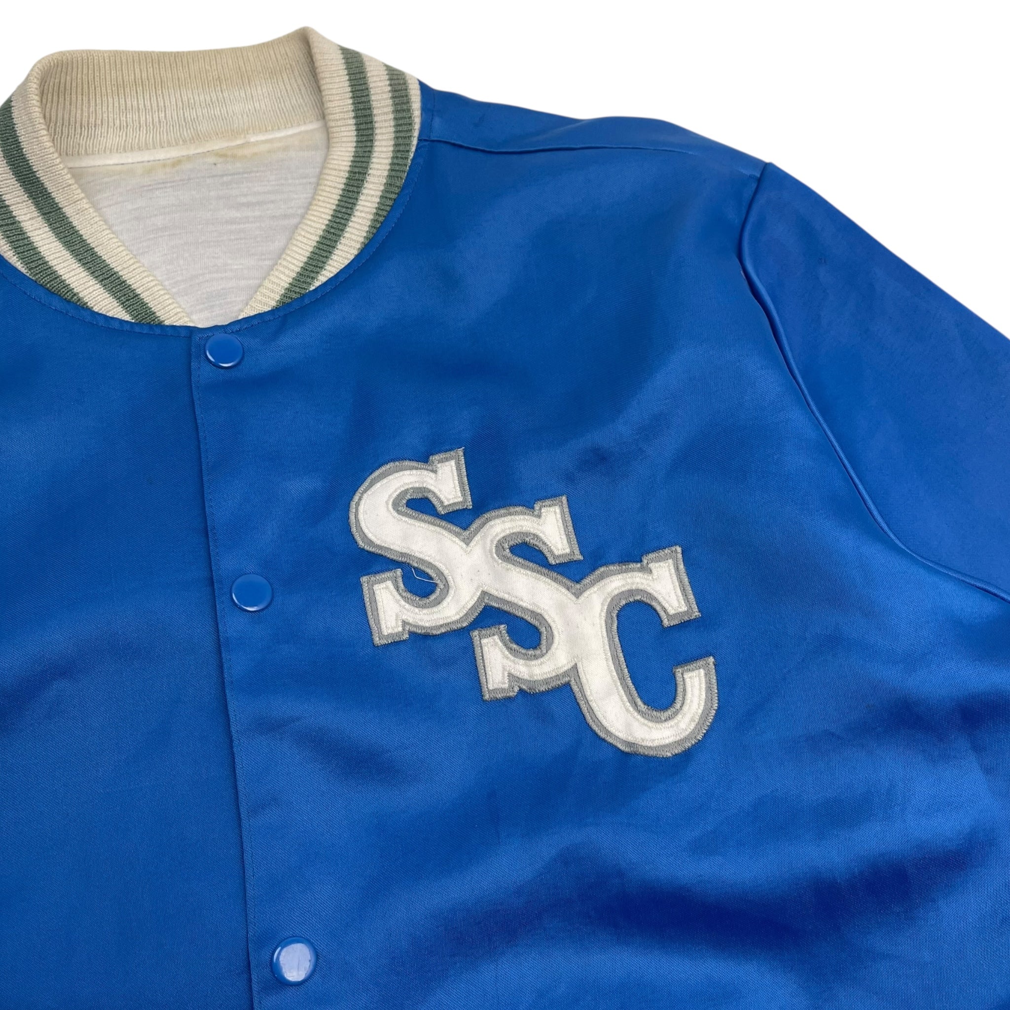 Vintage SSC Swimming Satin Varsity Jacket Blue