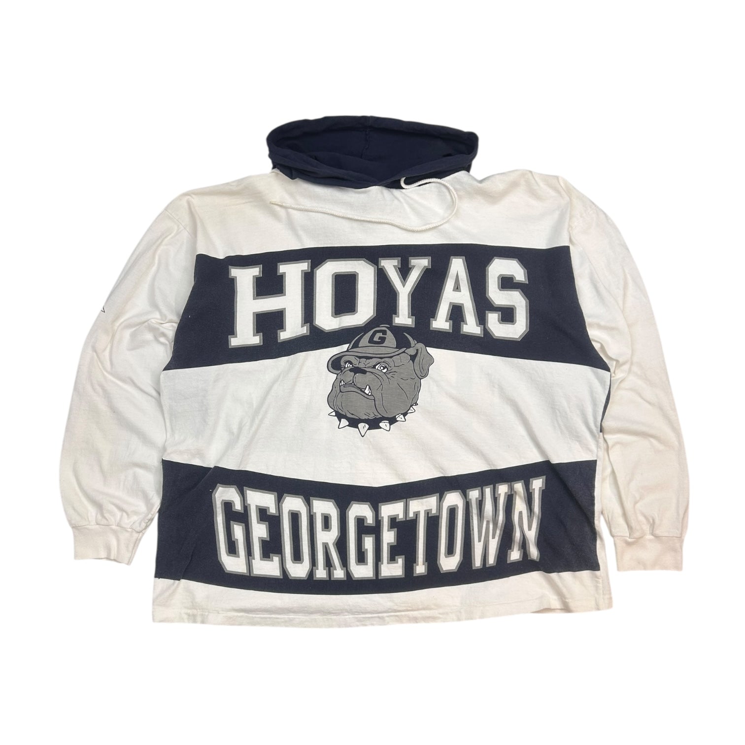 Vintage Apex Georgetown Hoyas Hoodie White/Navy