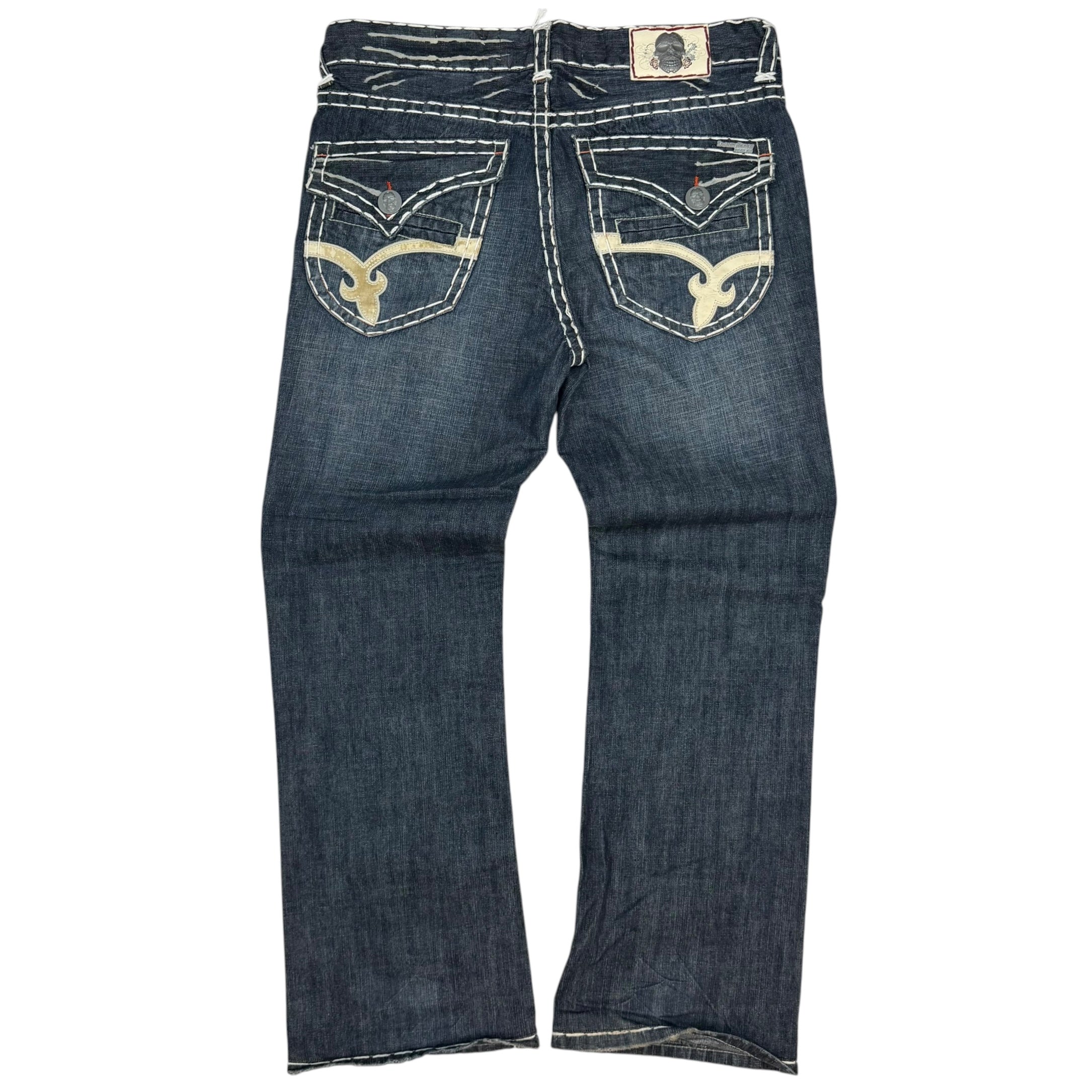 Vintage Laguna Beach Double Stitch Embroidered Jeans Blue