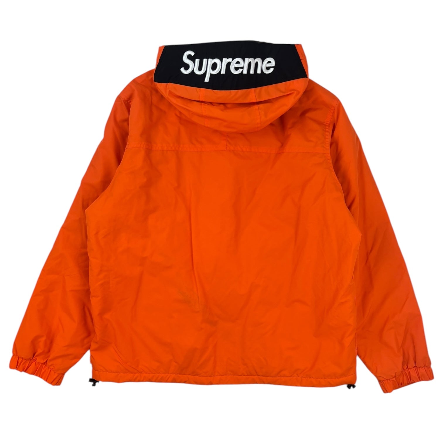 FW16 Supreme Hooded Logo Half-Zip Pullover Jacket Orange