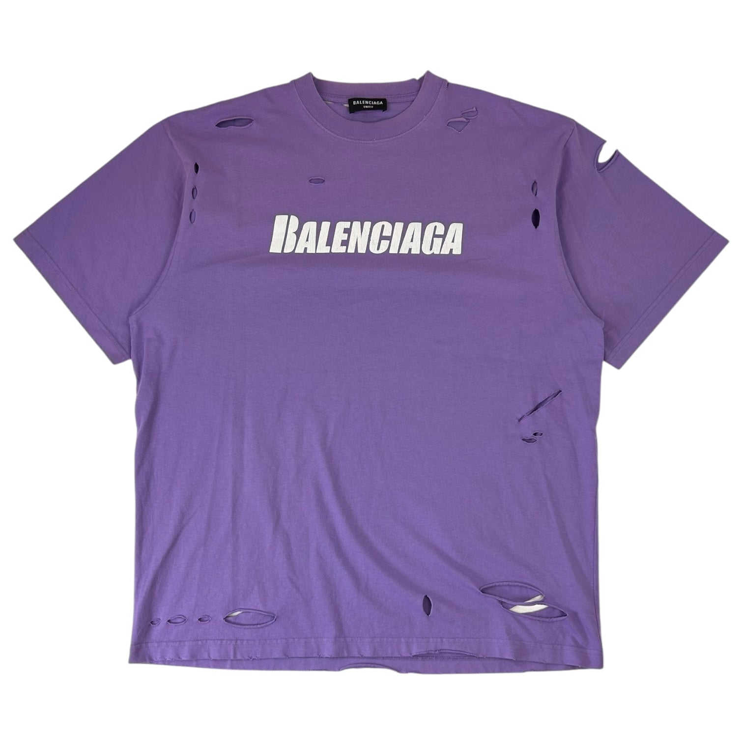 Balenciaga Destroyed T-Shirt Violet