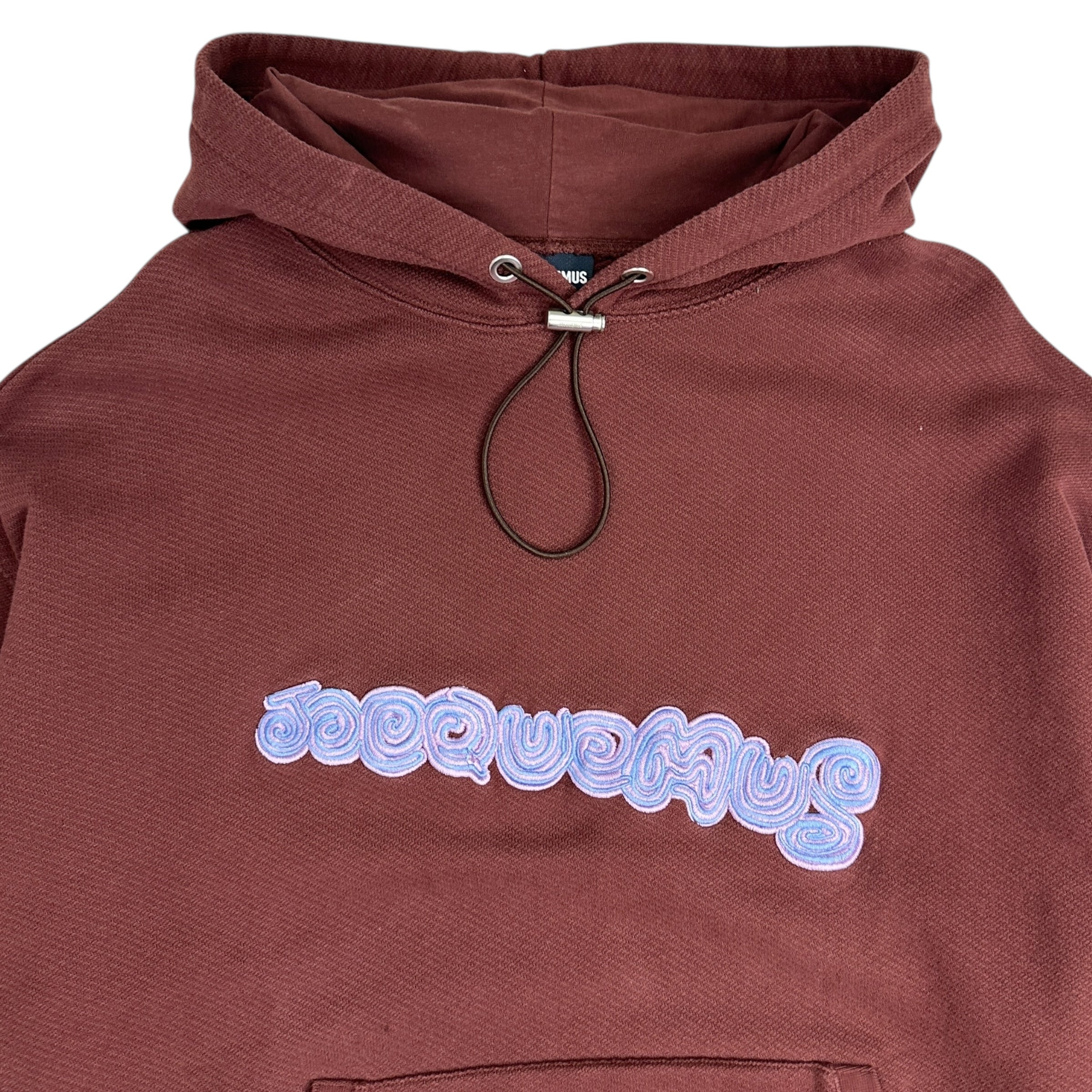 Jacquemus Print Logo Spiral Hoodie Brown