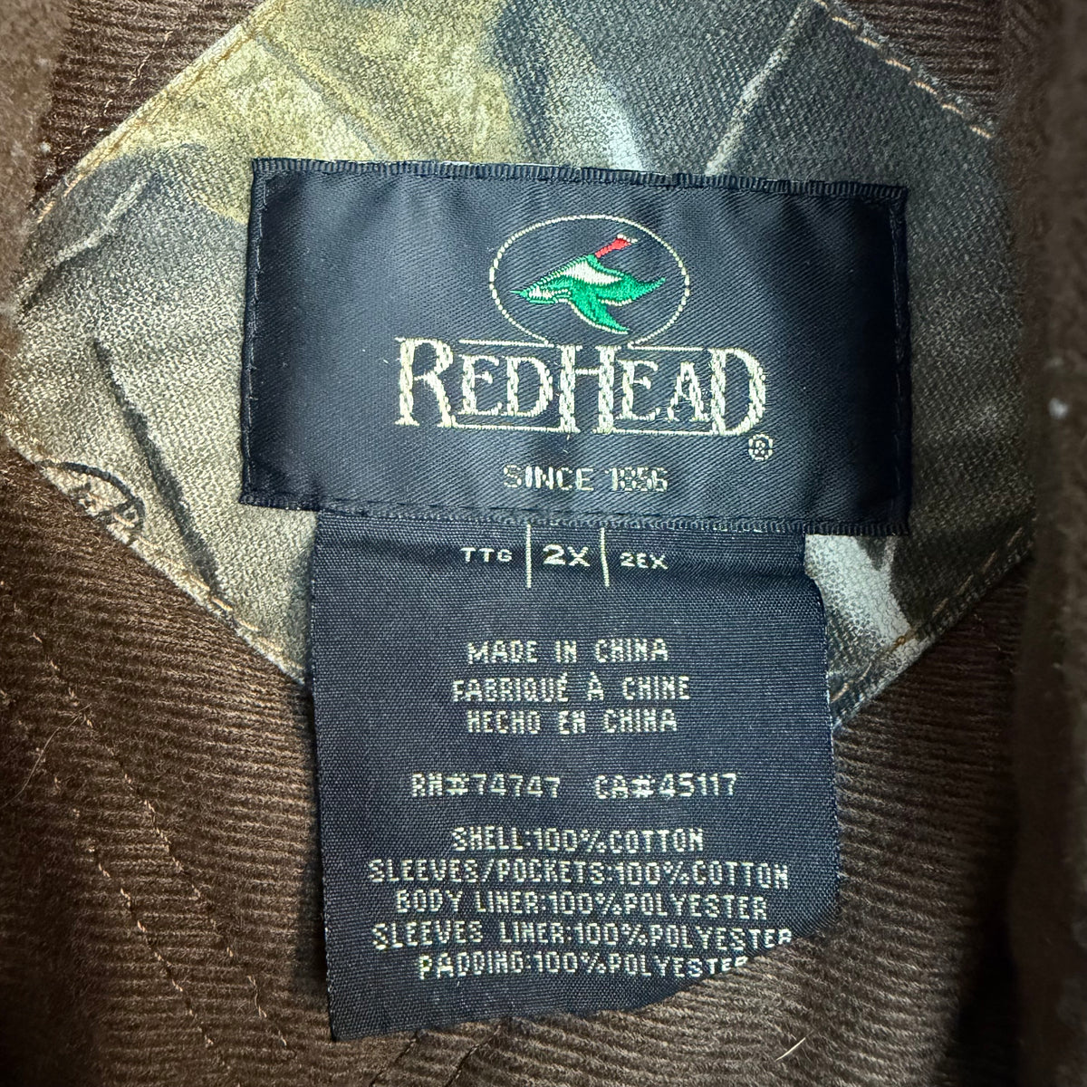 Vintage Colorblock Canvas Zip Up Jacket Brown/Camo