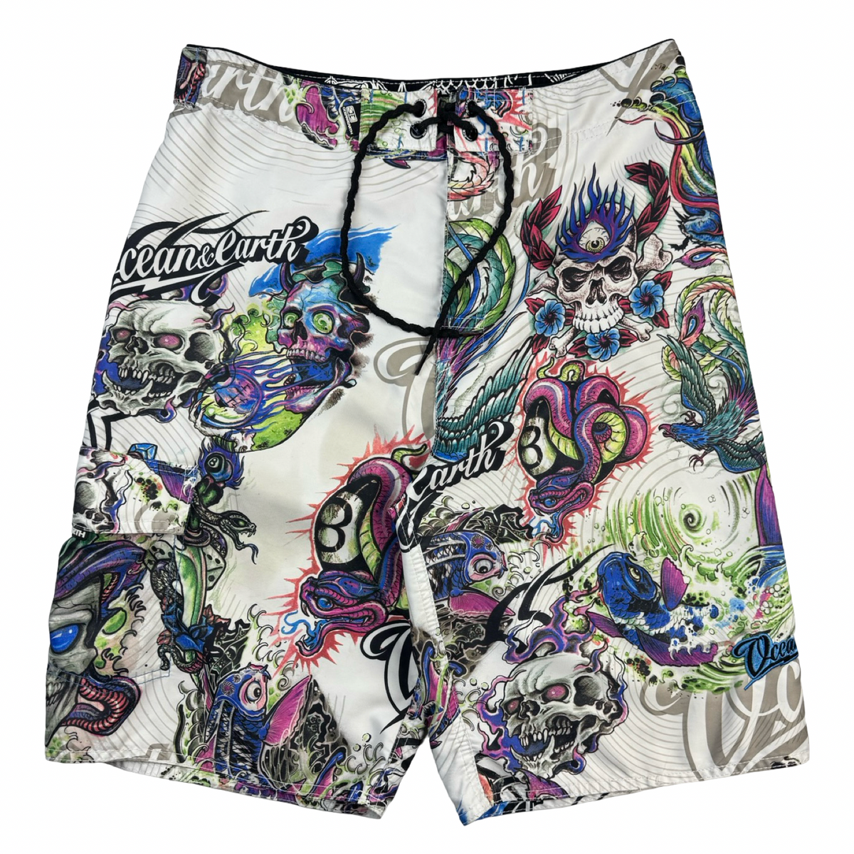Vintage Ocean Earth Cyber Tattoo Mall Goth Shorts