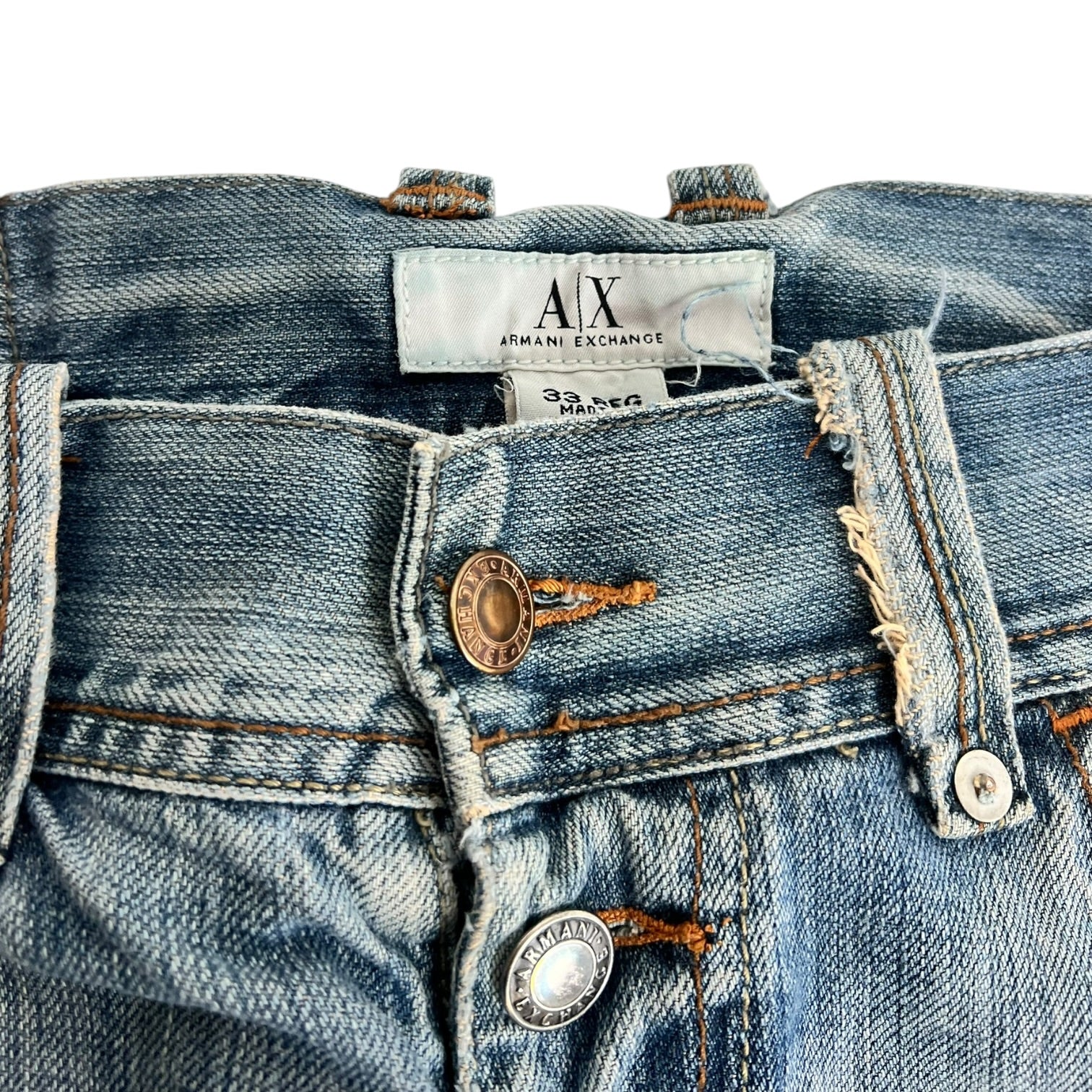 Vintage Armani Exchange Distressed Flare Jeans