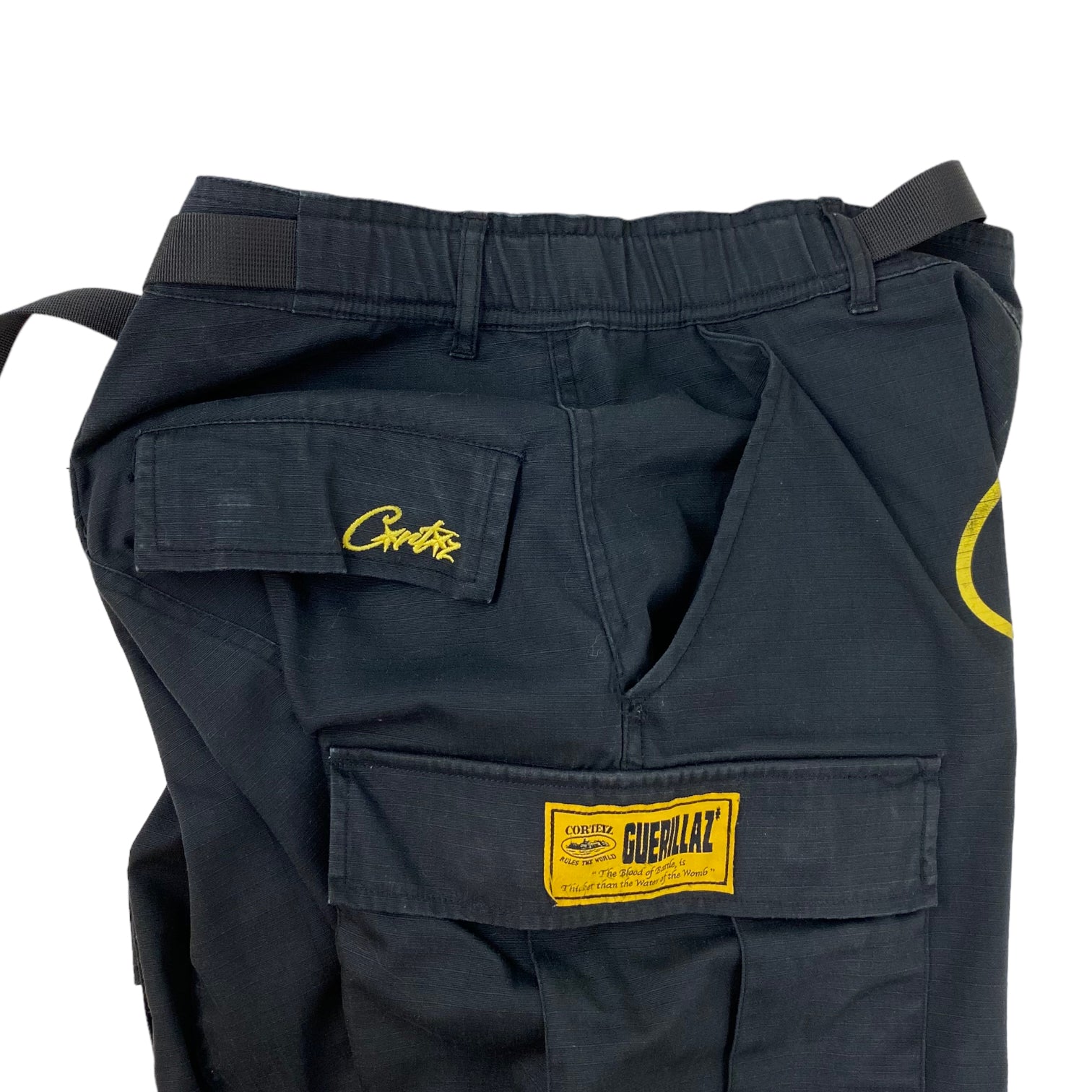 Corteiz Guerillaz Cargo Pants Black/Yellow