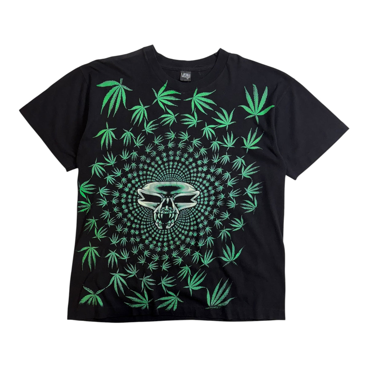 Vintage 90s Bud Weed AOP T-Shirt Black