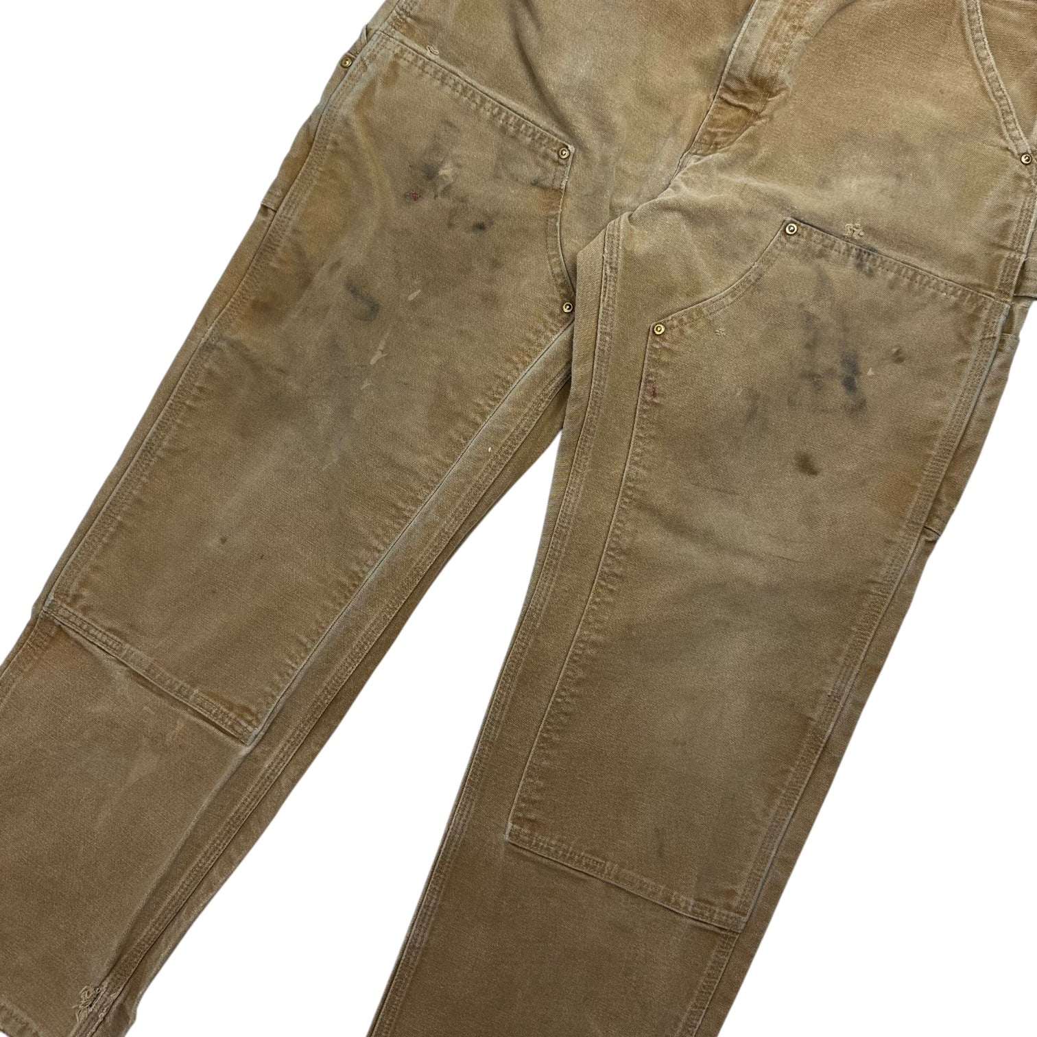 Vintage Carhartt Made In USA Double Knee Pants Faded Tan