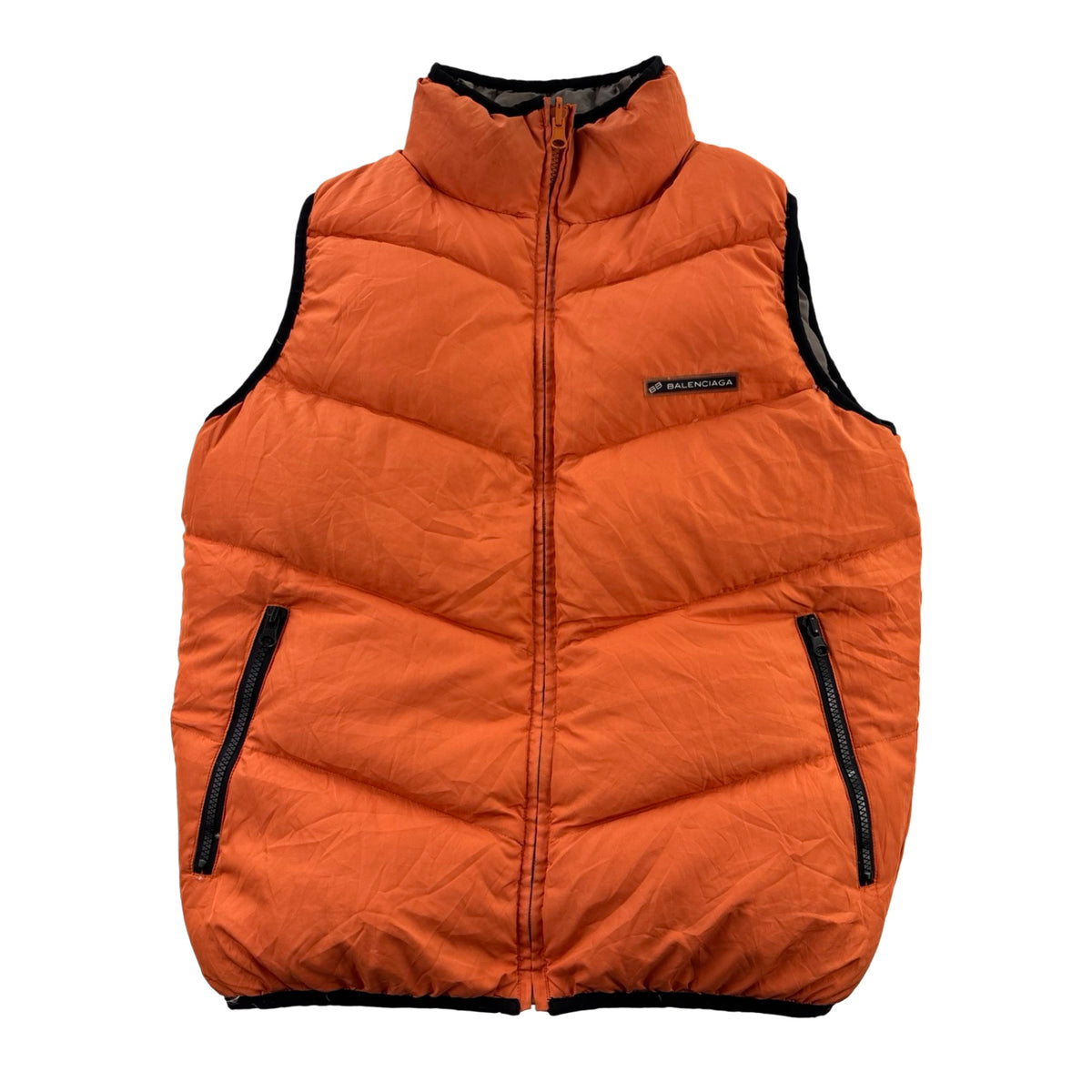 Vintage Balenciaga Sports Down Reversible Vest Orange/Brown