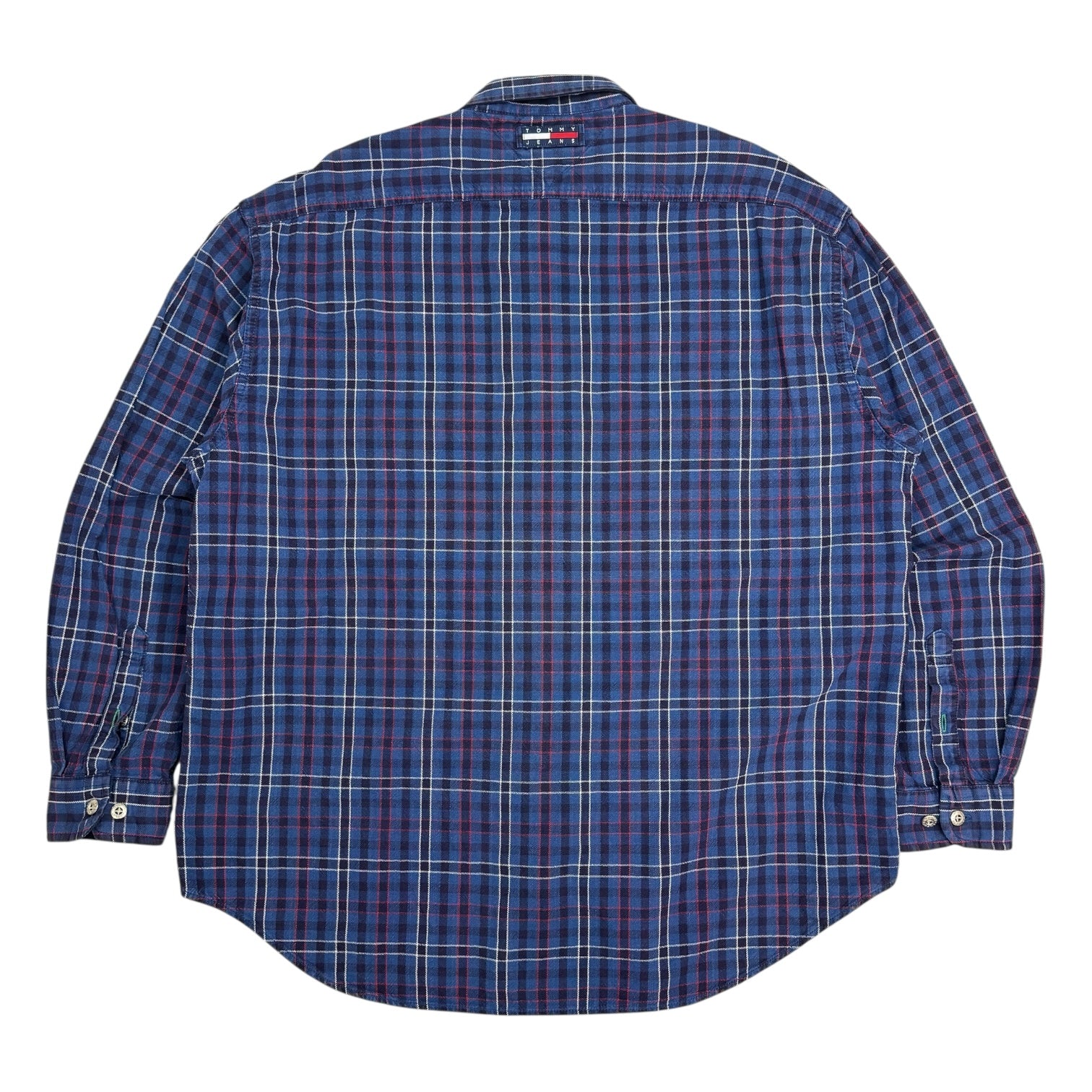 Vintage Tommy Jeans Plaid Button Up Shirt Blue/Red
