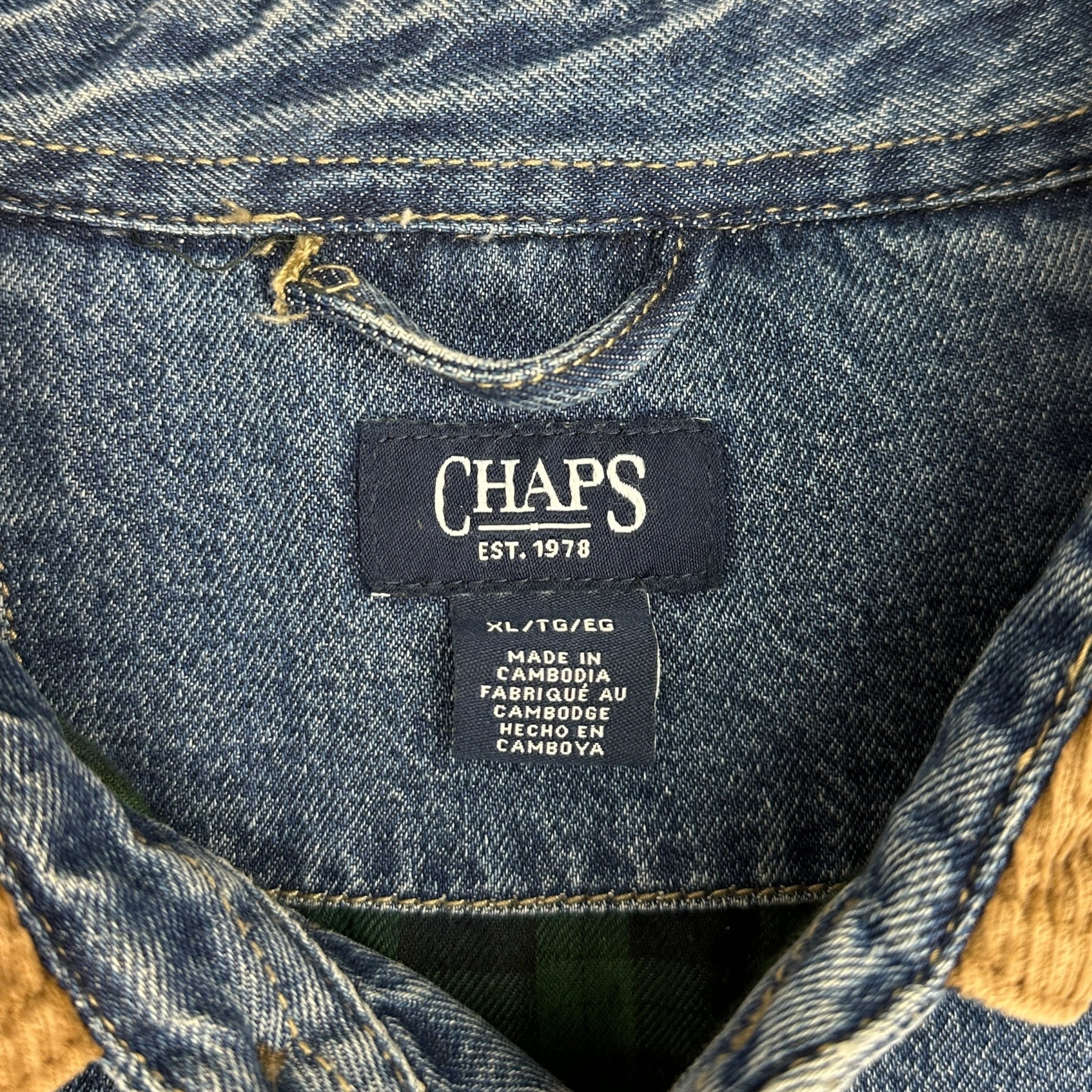 Vintage Chaps Ralph Lauren Insulated Denim Button Up