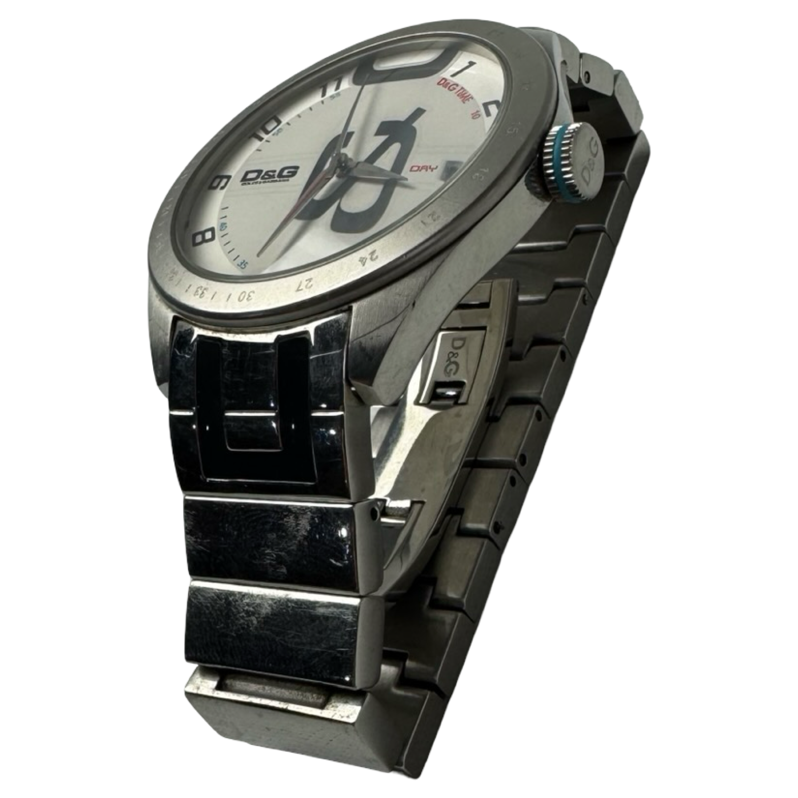 D&G Shuffled Stainless Steel White Dial Watch DW0318