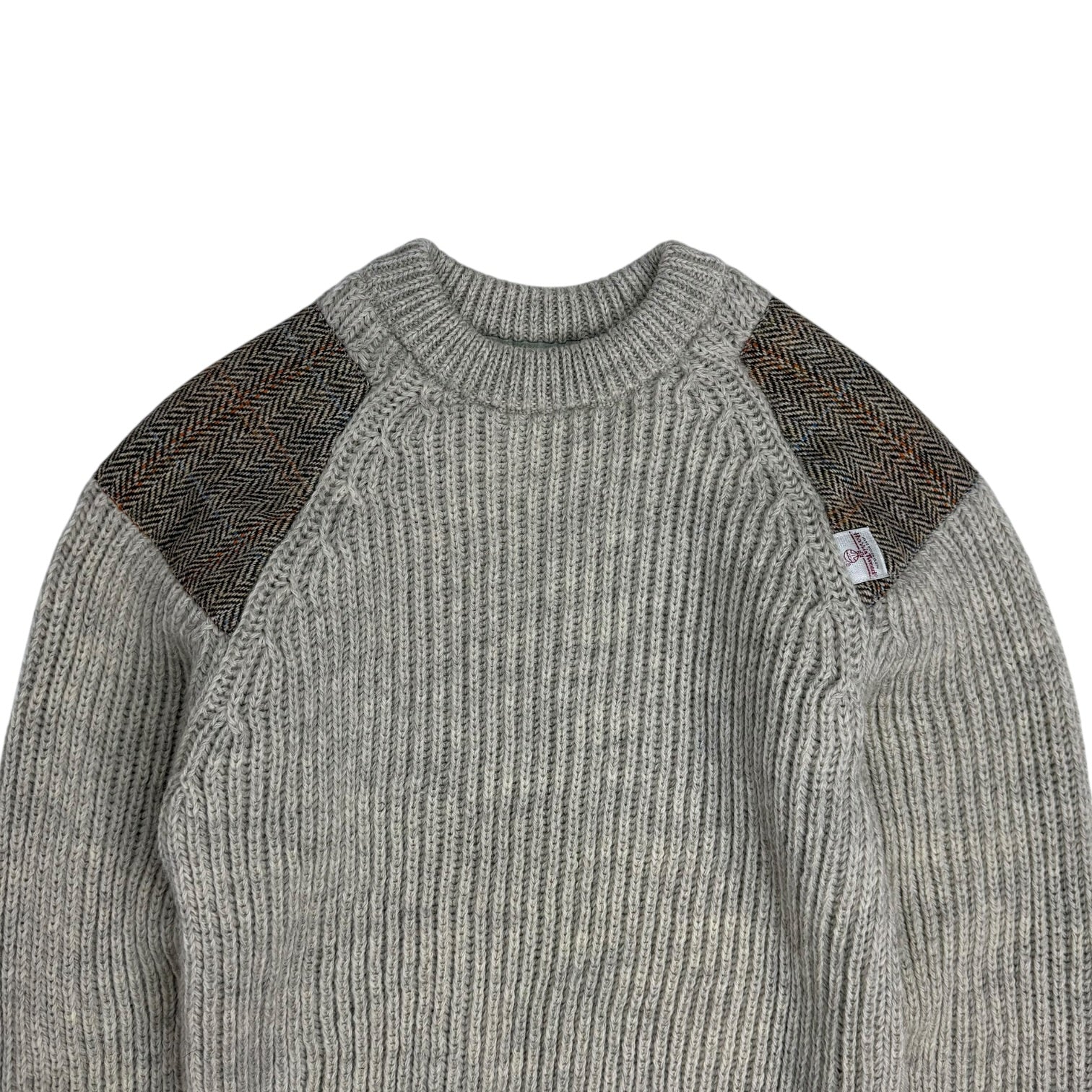 Vintage Niffi England Harris Tweed Wool Sweater Biege