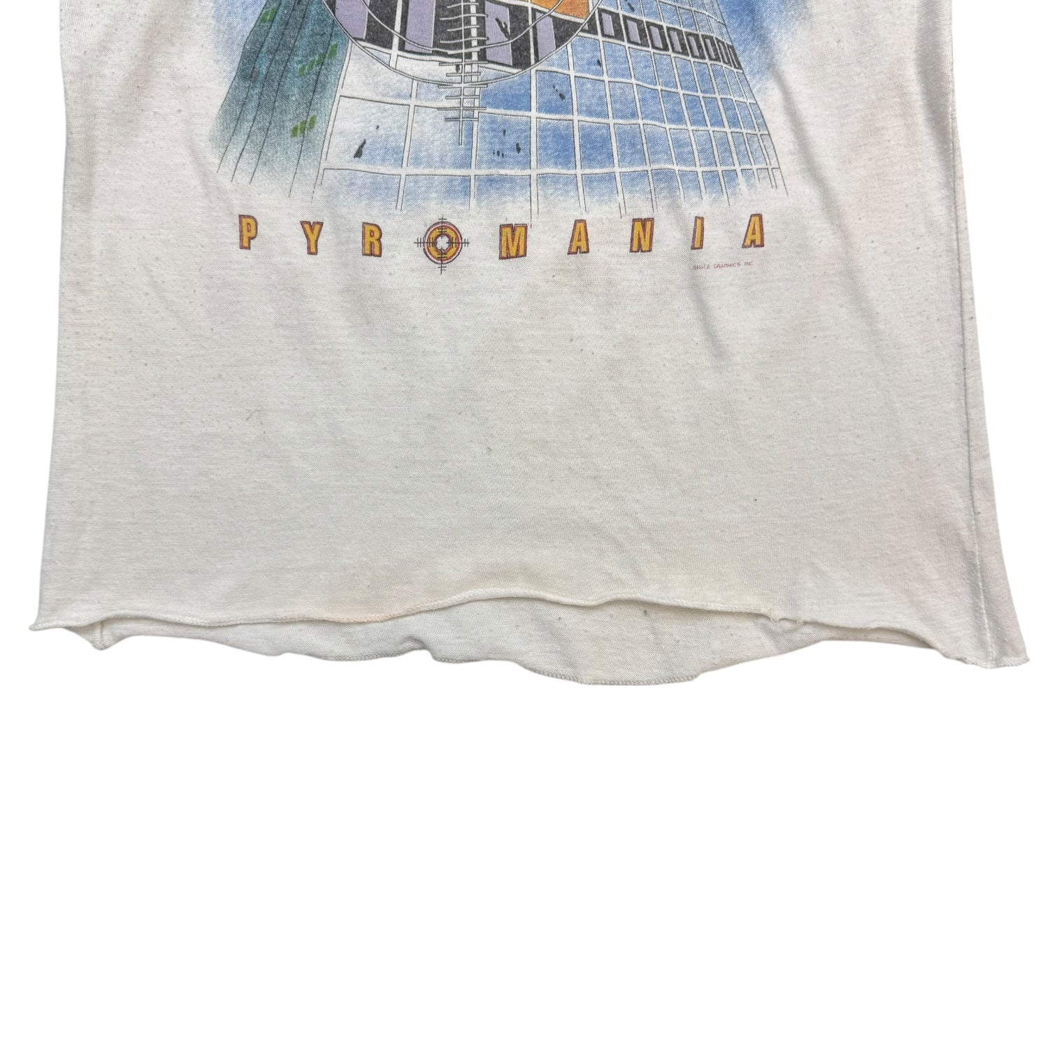 1983 Def Leppard Pyromania "Rock Til You Drop" Raglan Tee White/Black