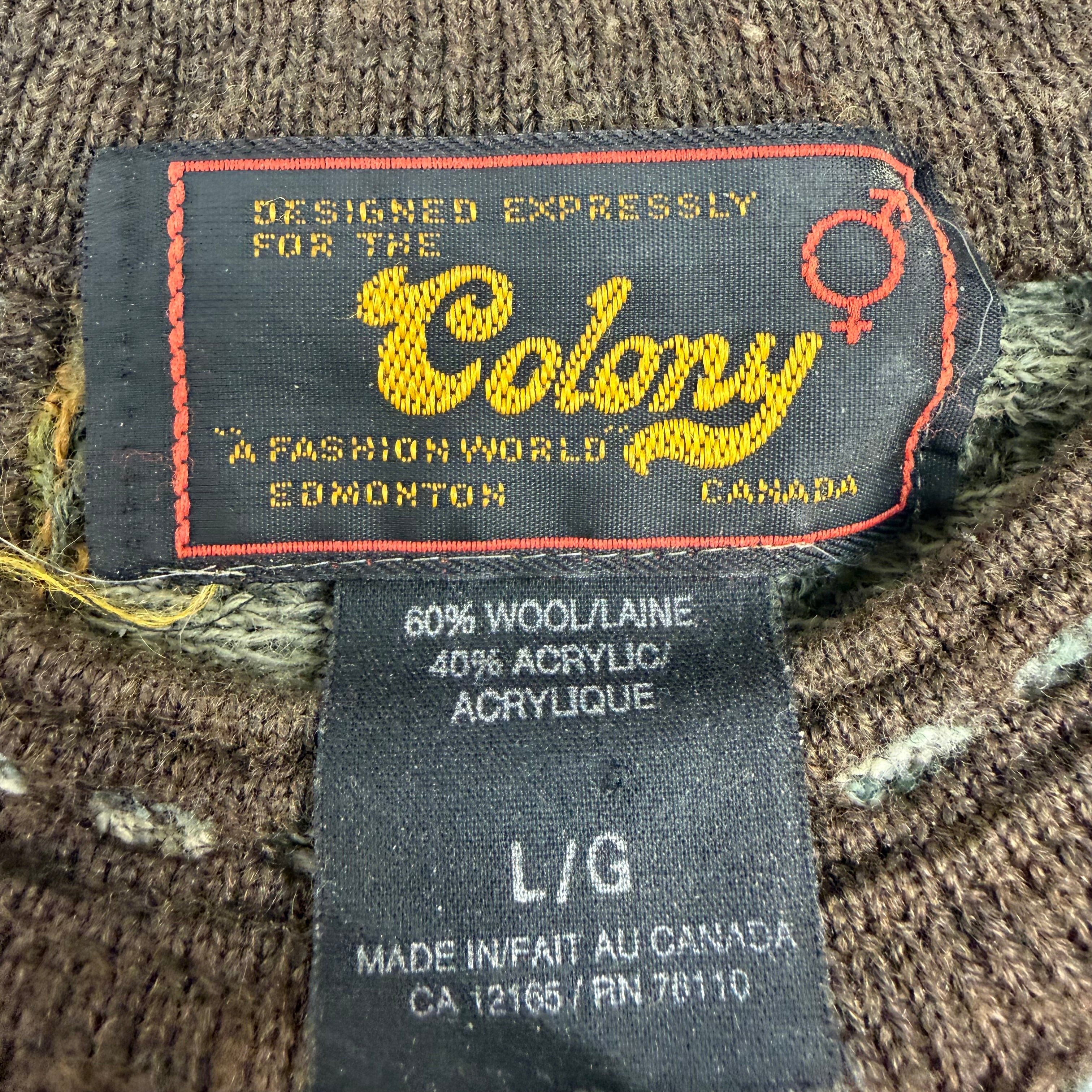 Vintage Colony Coogi Style 3D Knit Sweater Green