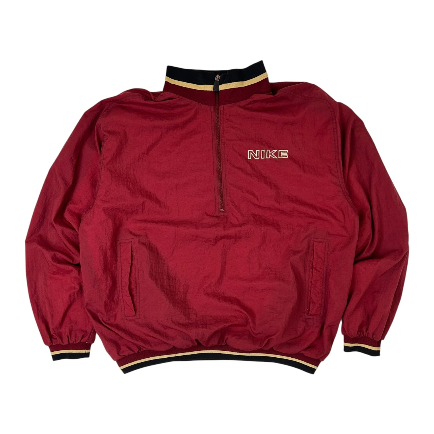 Vintage Nike Spell-Out Quarter Zip Jacket Red