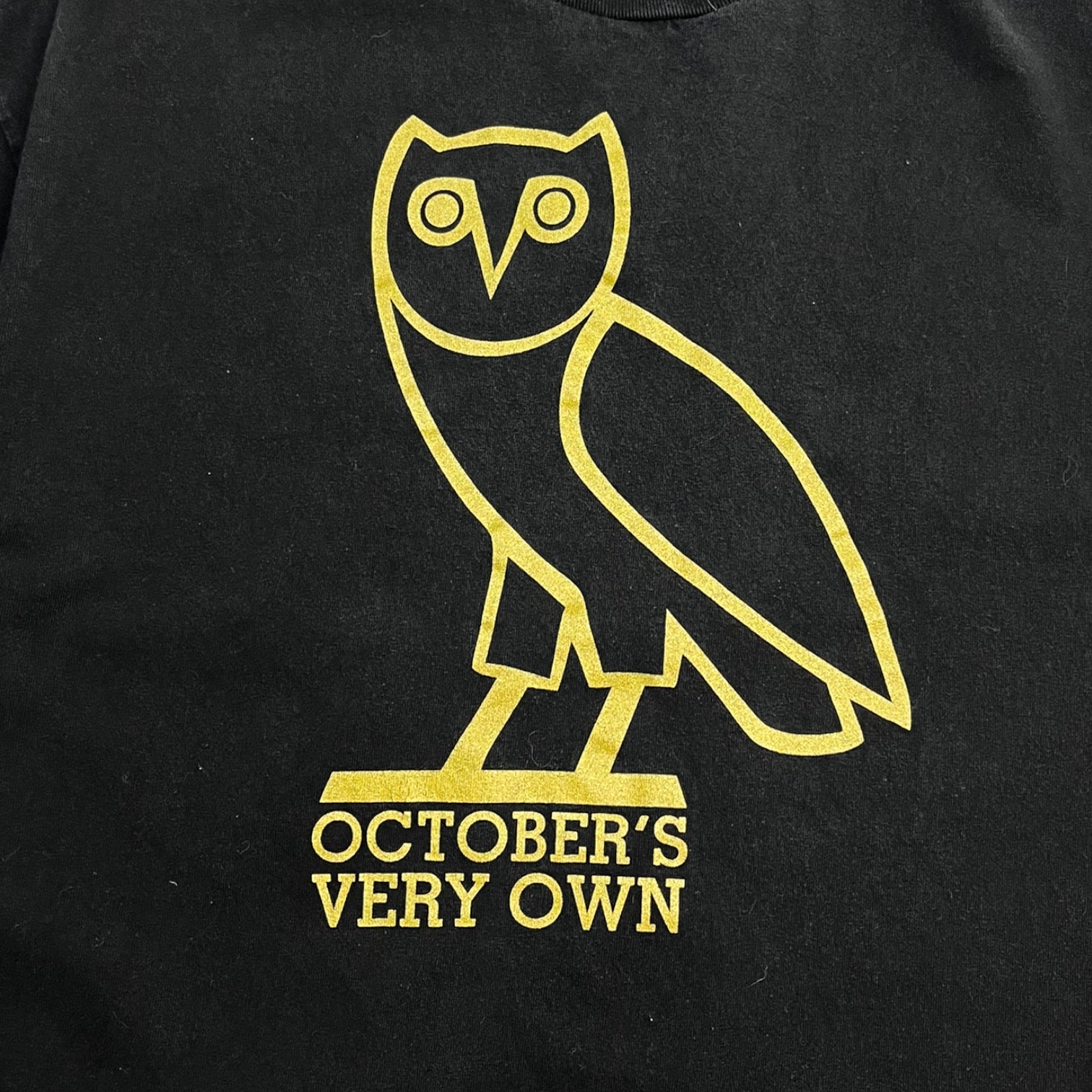 OVO Golden Owl Spell Out Tee Black