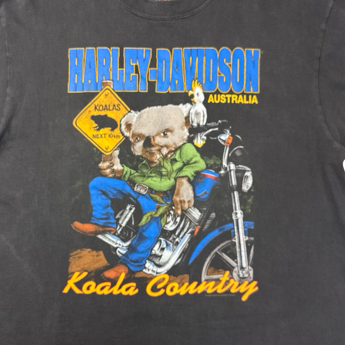1996 Harley Davidson Koala Coutry Australia T-Shirt Faded Black