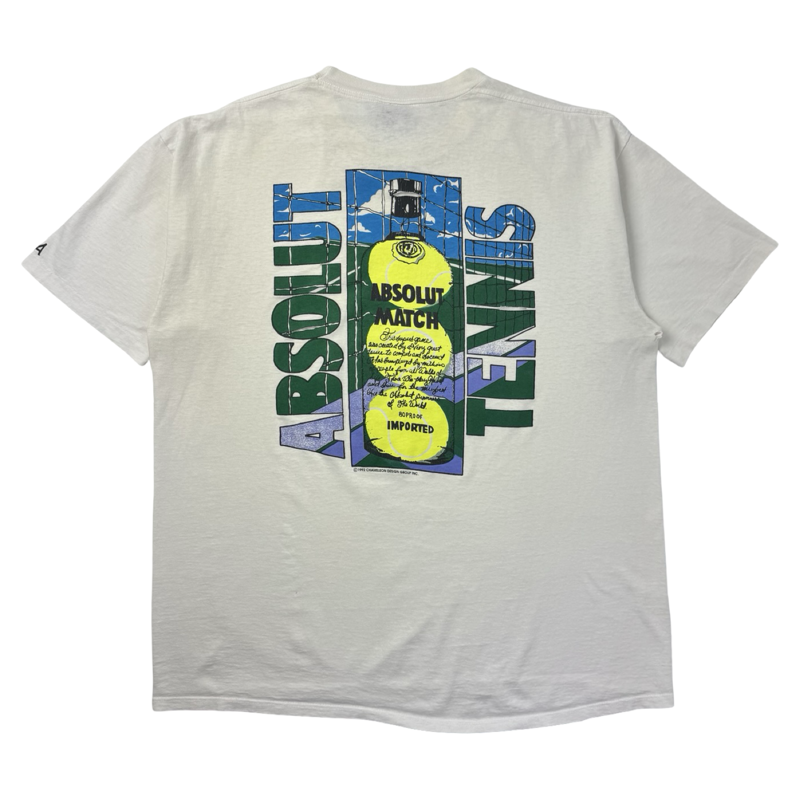 1992 Absolut Tennis 80 Proof Parody T-Shirt