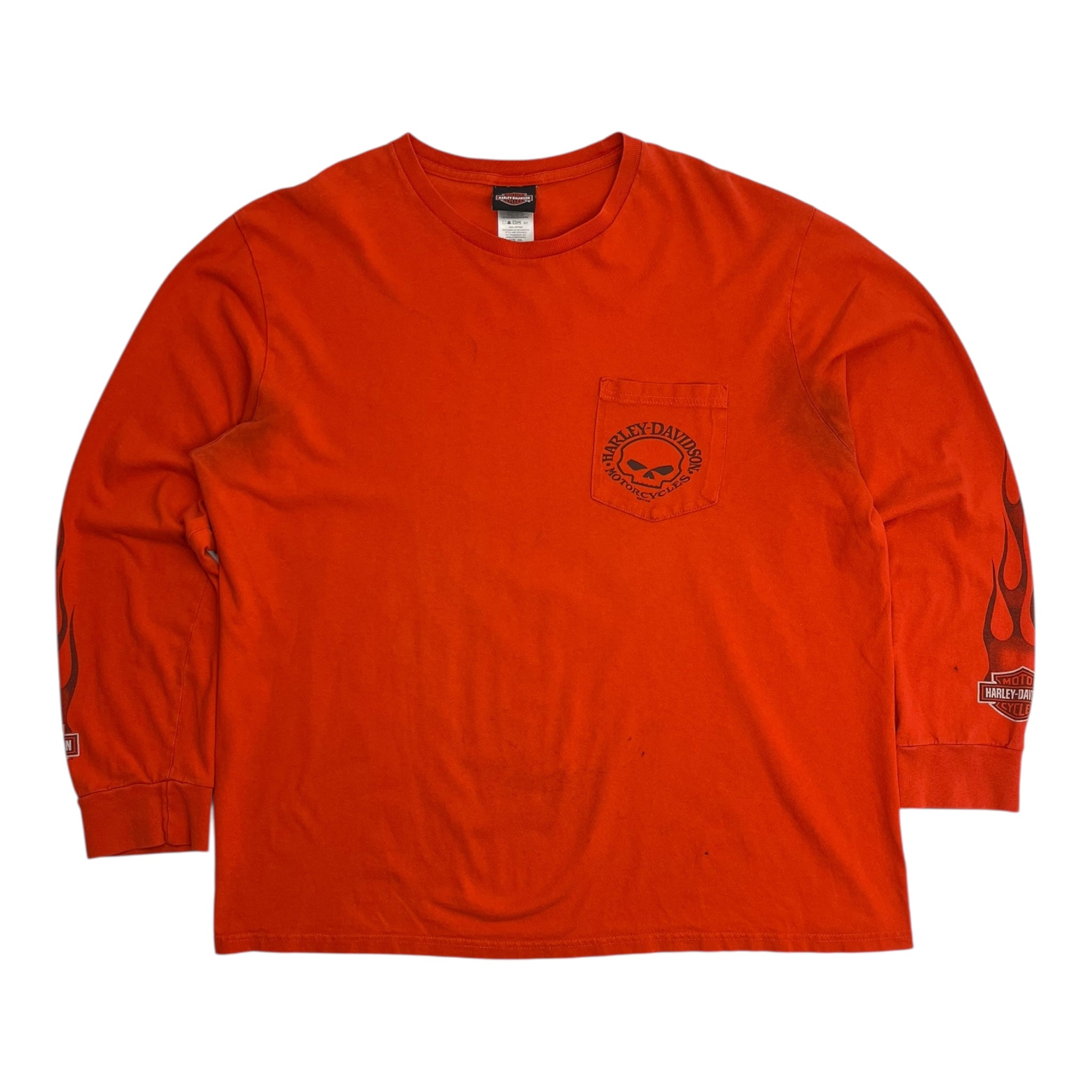 Harley Davidson Flame Longsleeve T-Shirt Orange