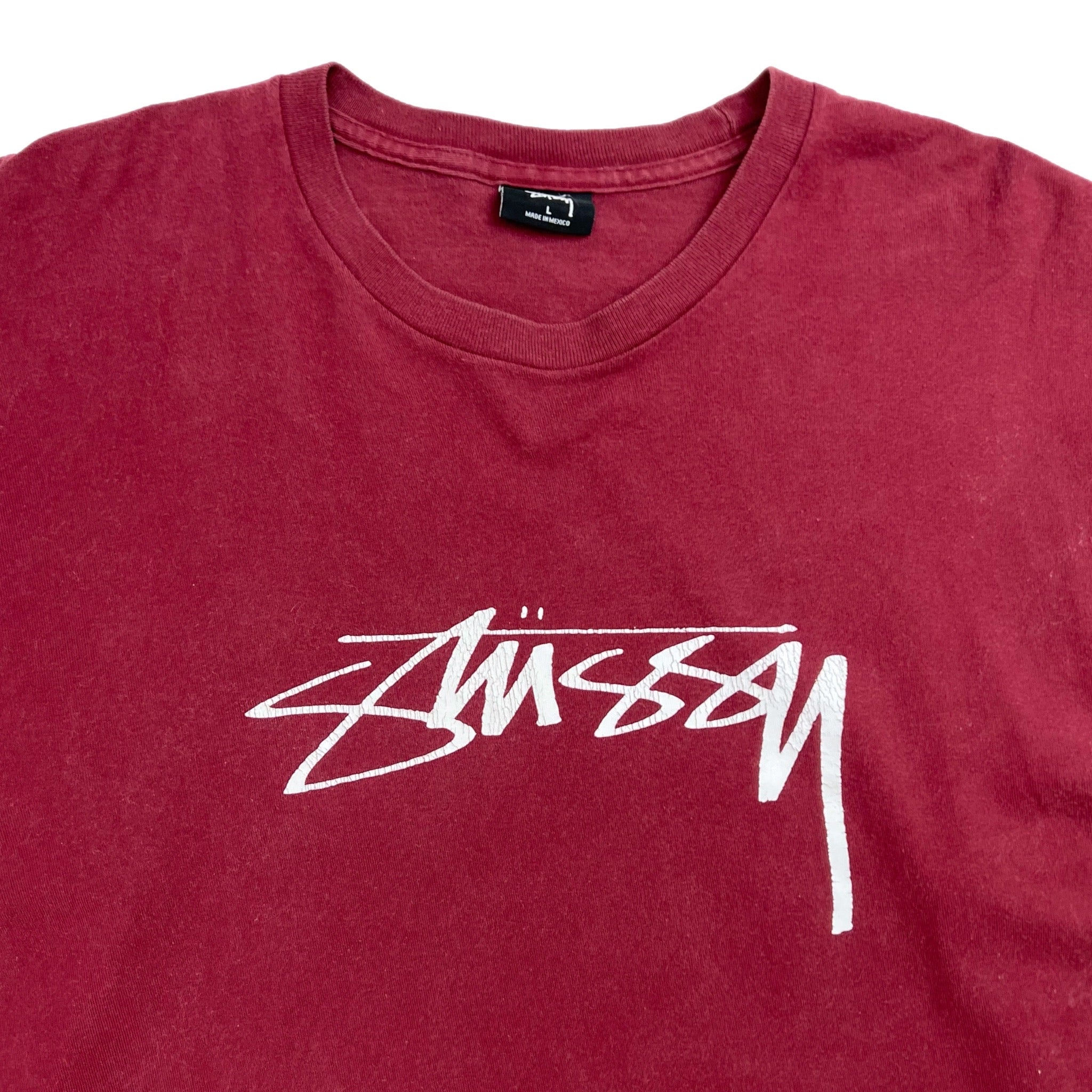 Stussy Script Logo Longsleeve Tee Burgandy