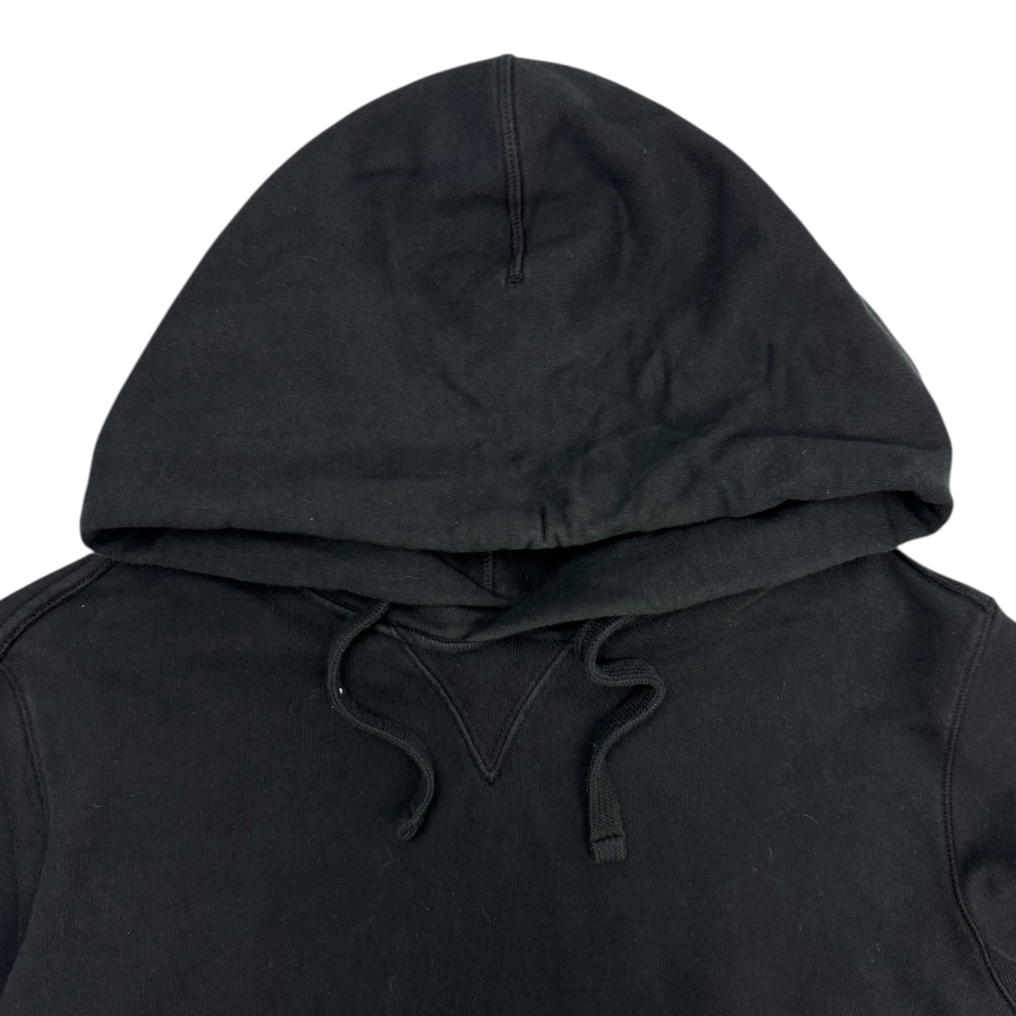 Stone Island Logo Patch Drawstring Hoodie Black
