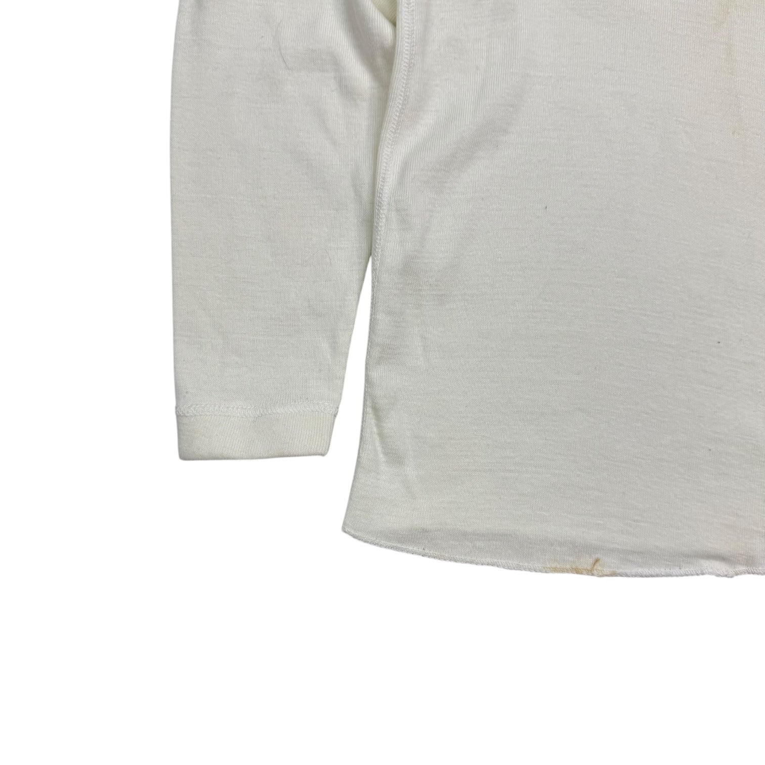 1980s ‘I Like The White Stuff’ Powder Skiing Henley Shirt White