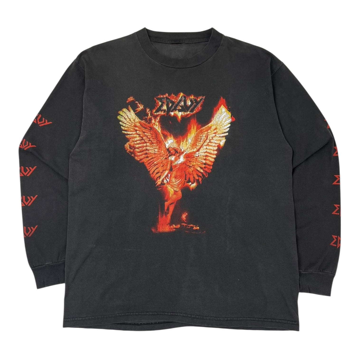 Vintage Edguy Burning Angel Metal Long Sleeve T-Shirt Black