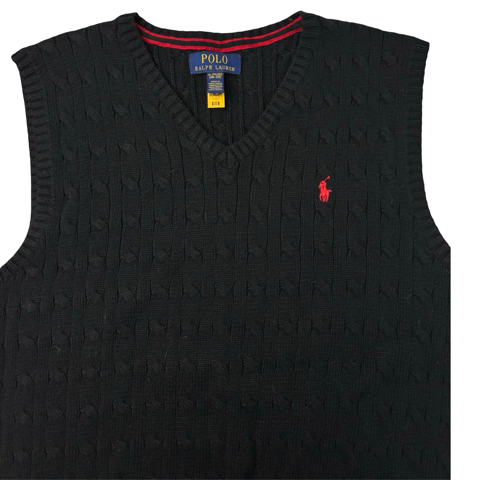 Vintage Polo Ralph Lauren Cable Knit Vest Black