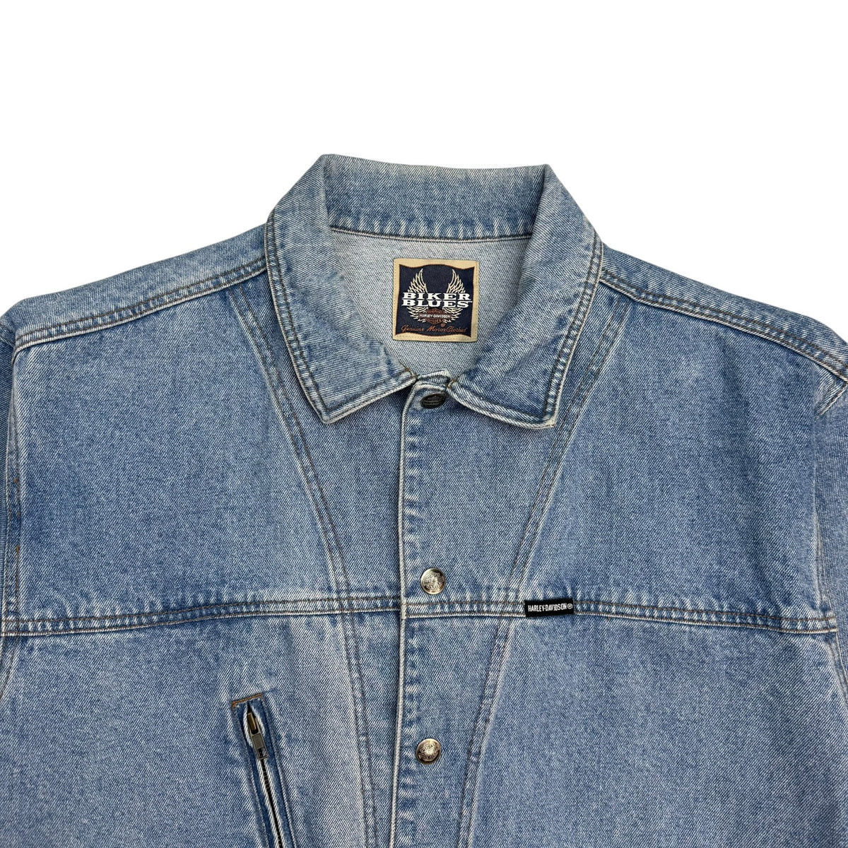 Vintage Harley Davidson Biker Blues Denim Jacket