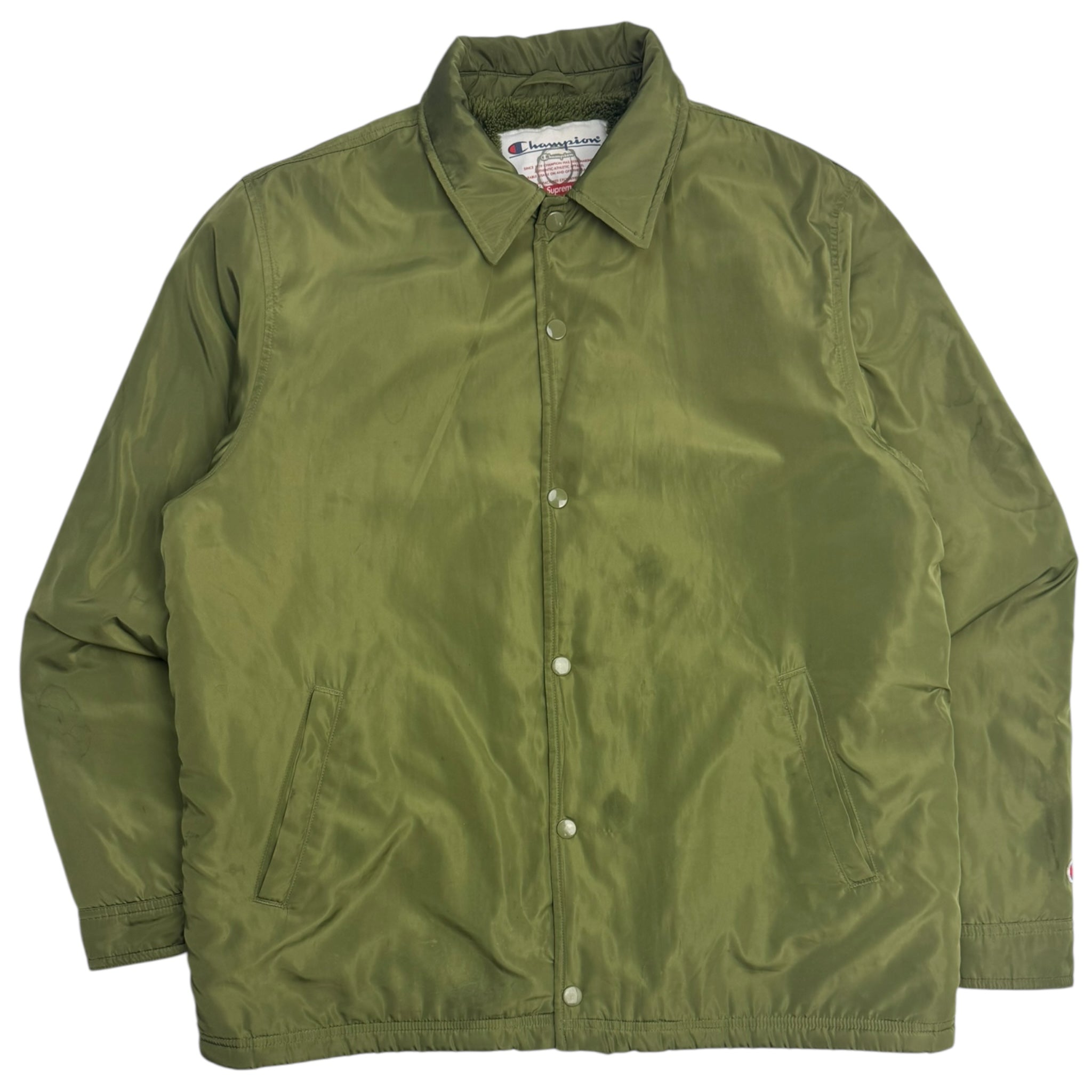 Supreme Champion Label Coaches Jacket Olive