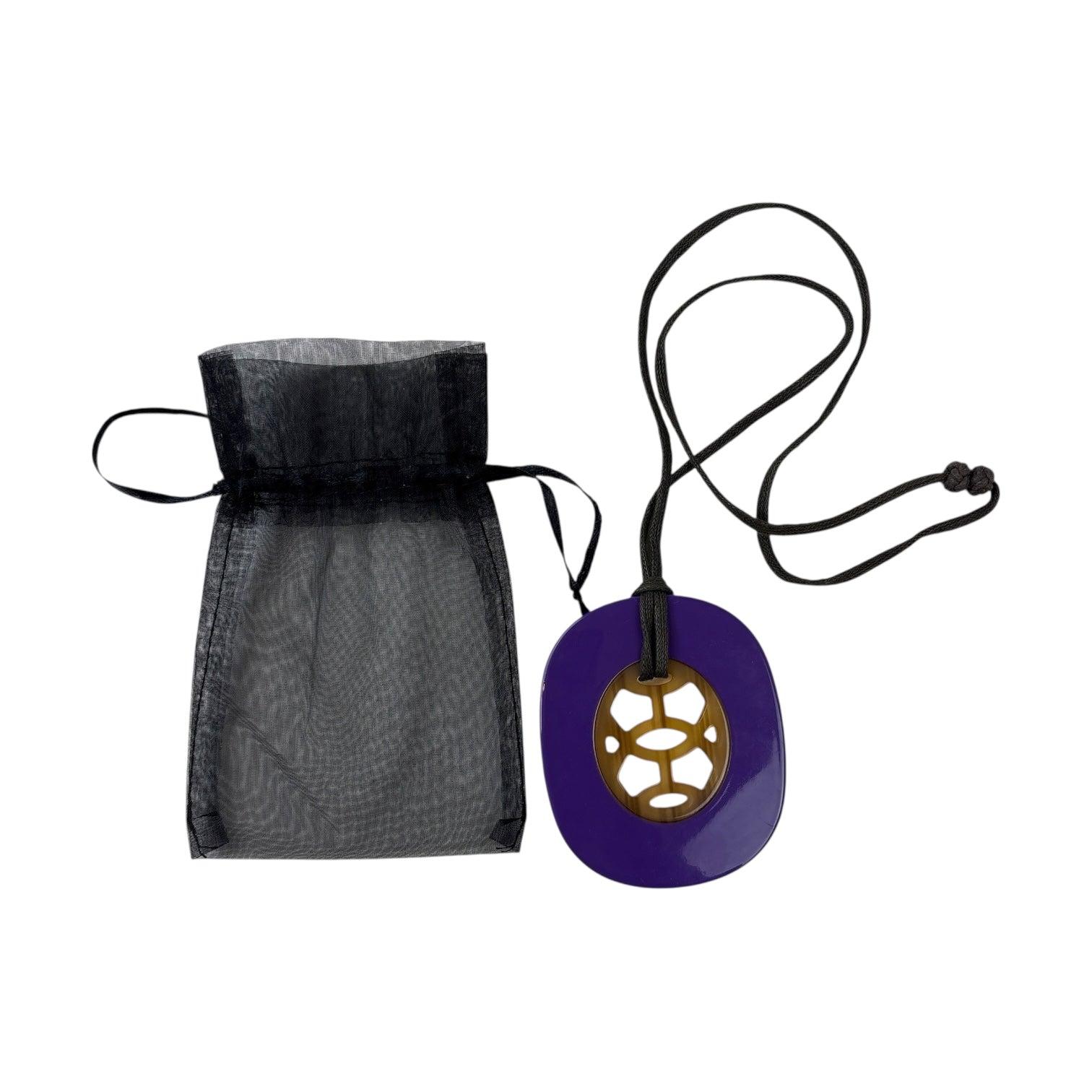 Hermes Buffalo Horn & Cherry Lacquer Pendant